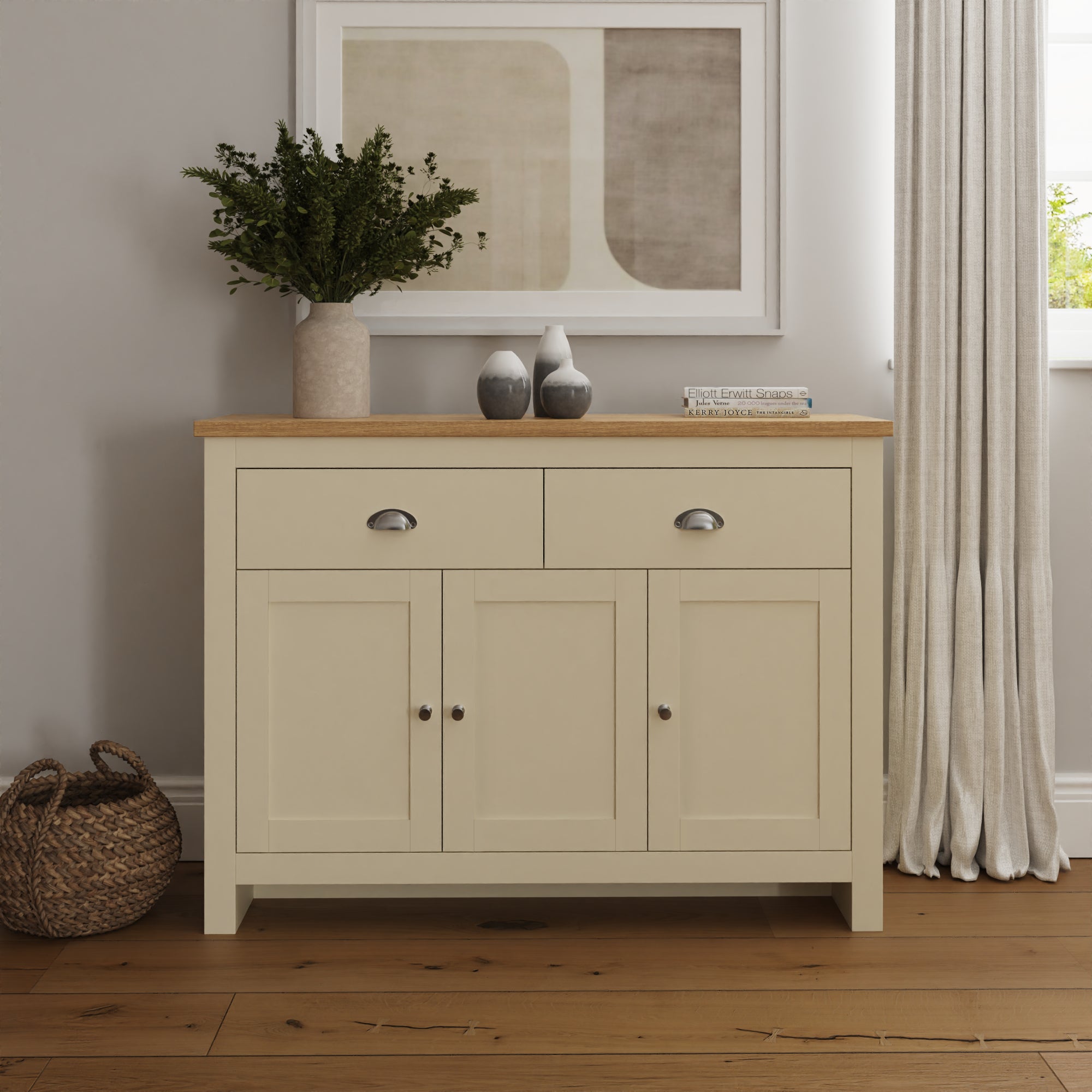 Lancaster Large Sideboard – Cream & Oak