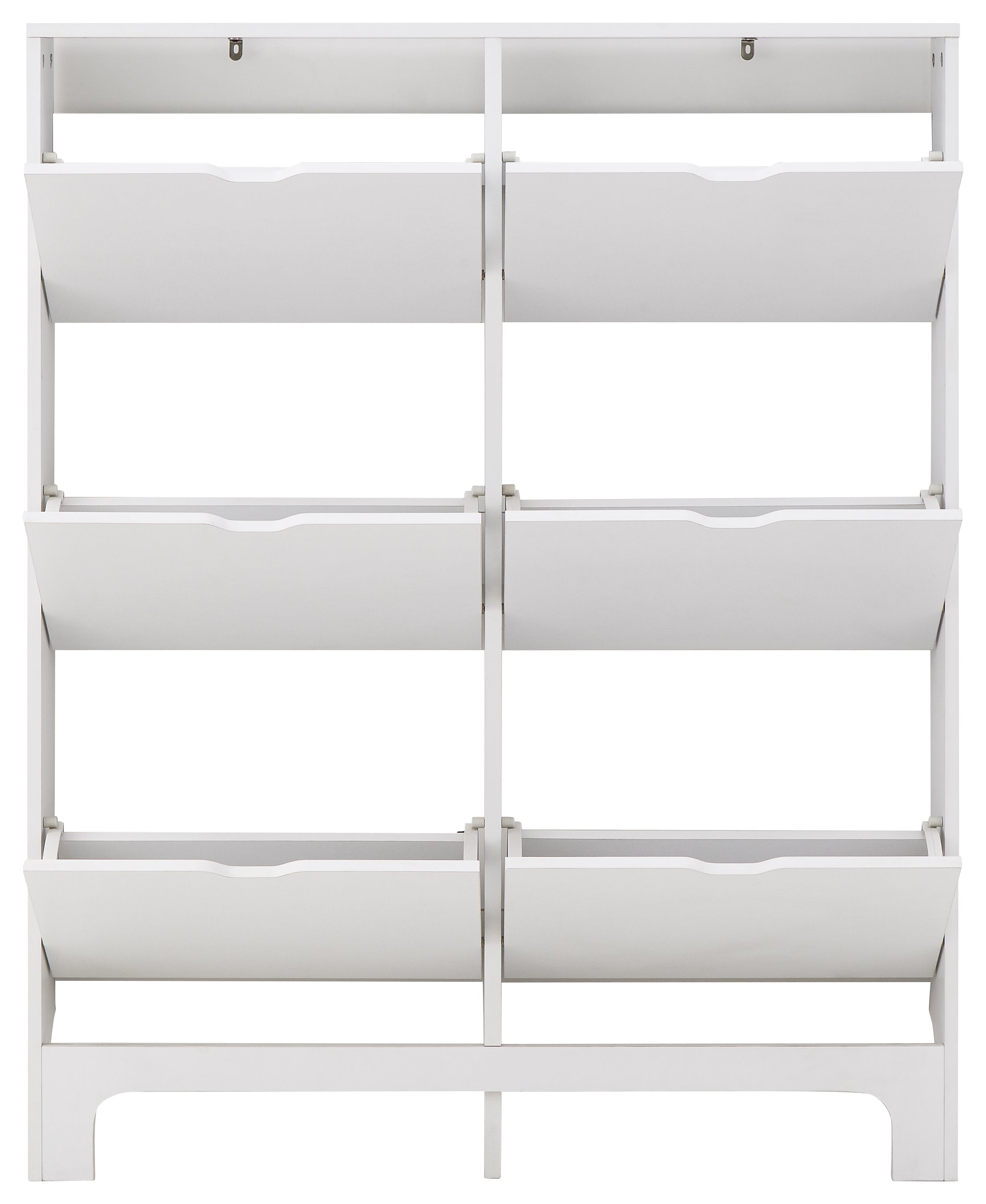 Narrow 6 Drawer Shoe Cabinet – White