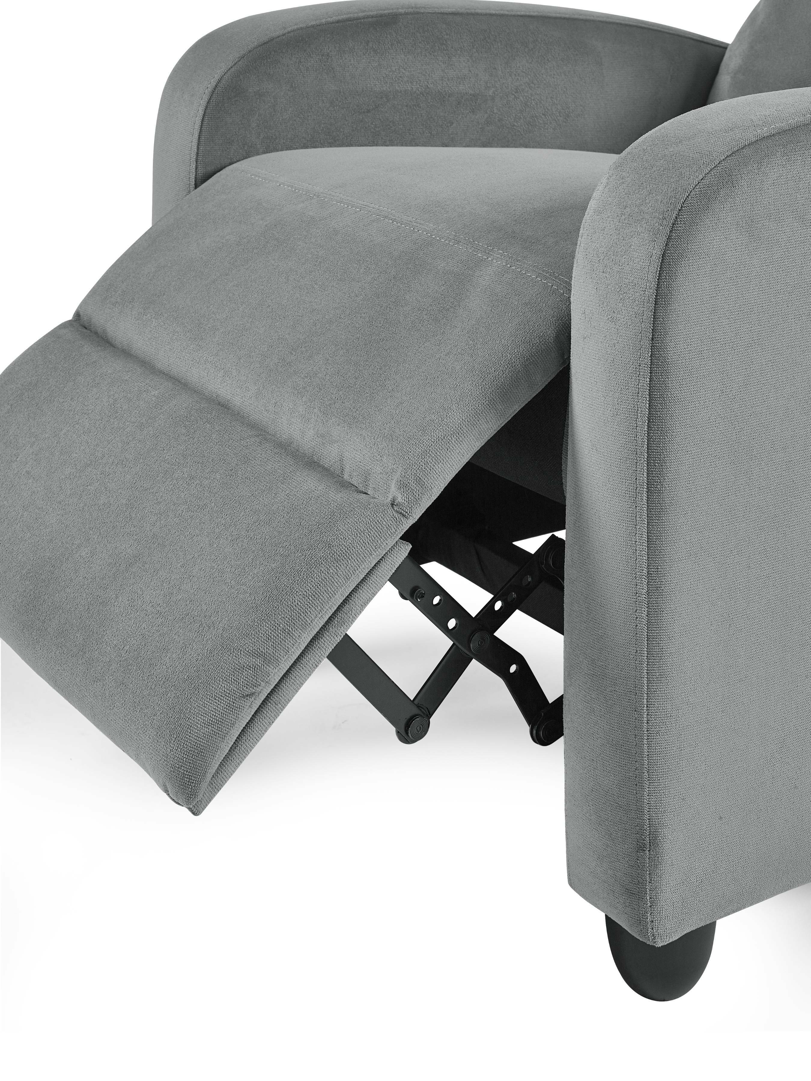 Vivo Grey Chenille Reclining Arm Chair – Julian Bowen, view 12