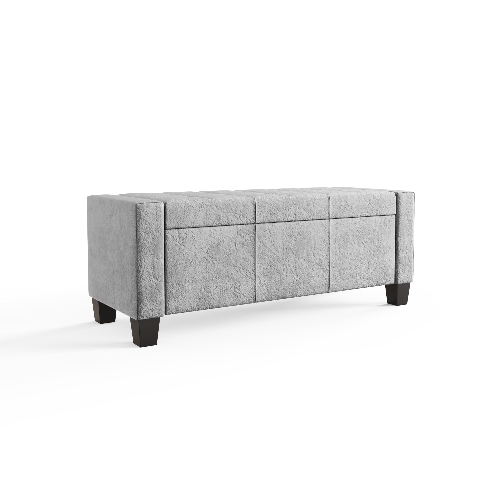 Verona Ottoman Bench Grey Crushed Velvet – GFW