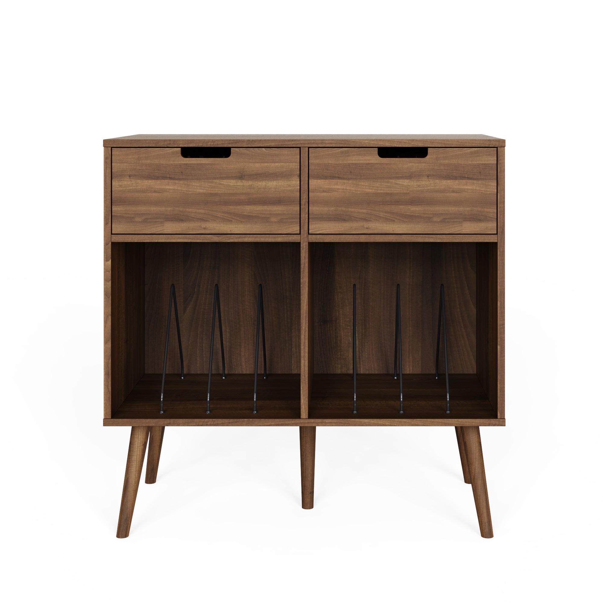 Jaxon 2 Drawer Turntable Stand – Walnut