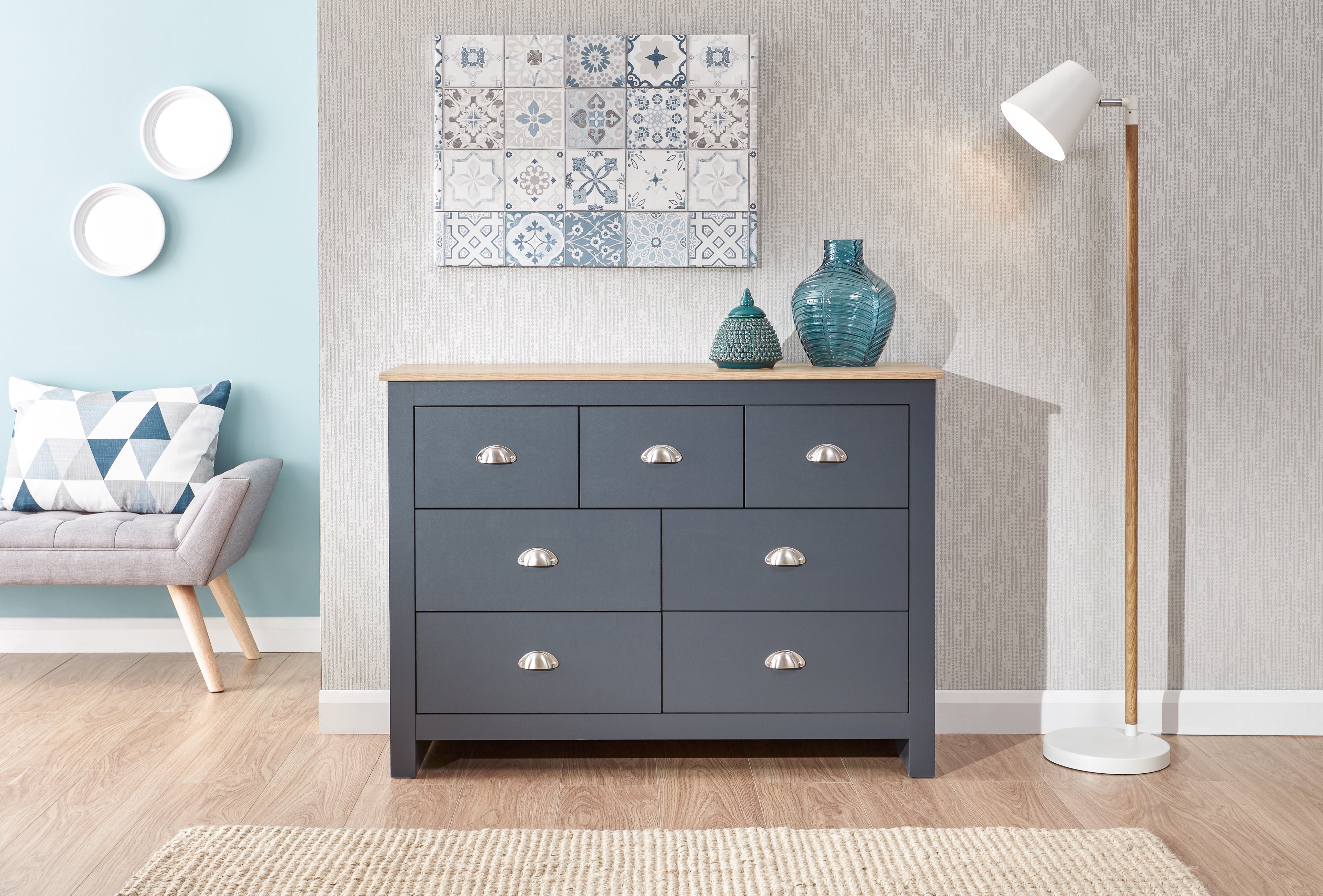 Lancaster Merchants Chest Slate Blue – GFW, view 2