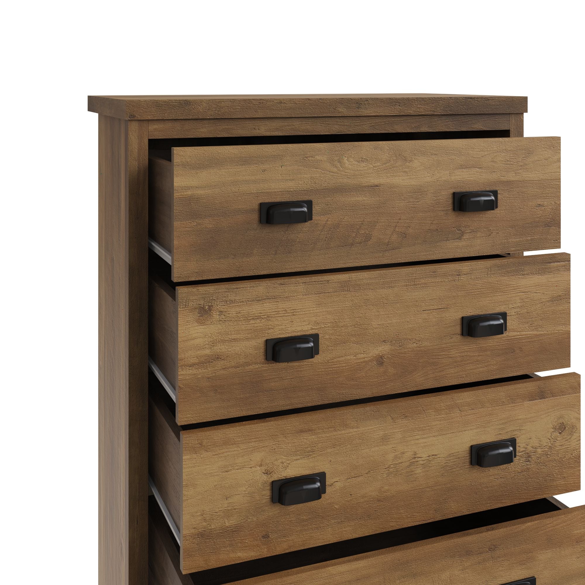 Boston 4 Drawer Chest Knotty Oak – GFW, view 7