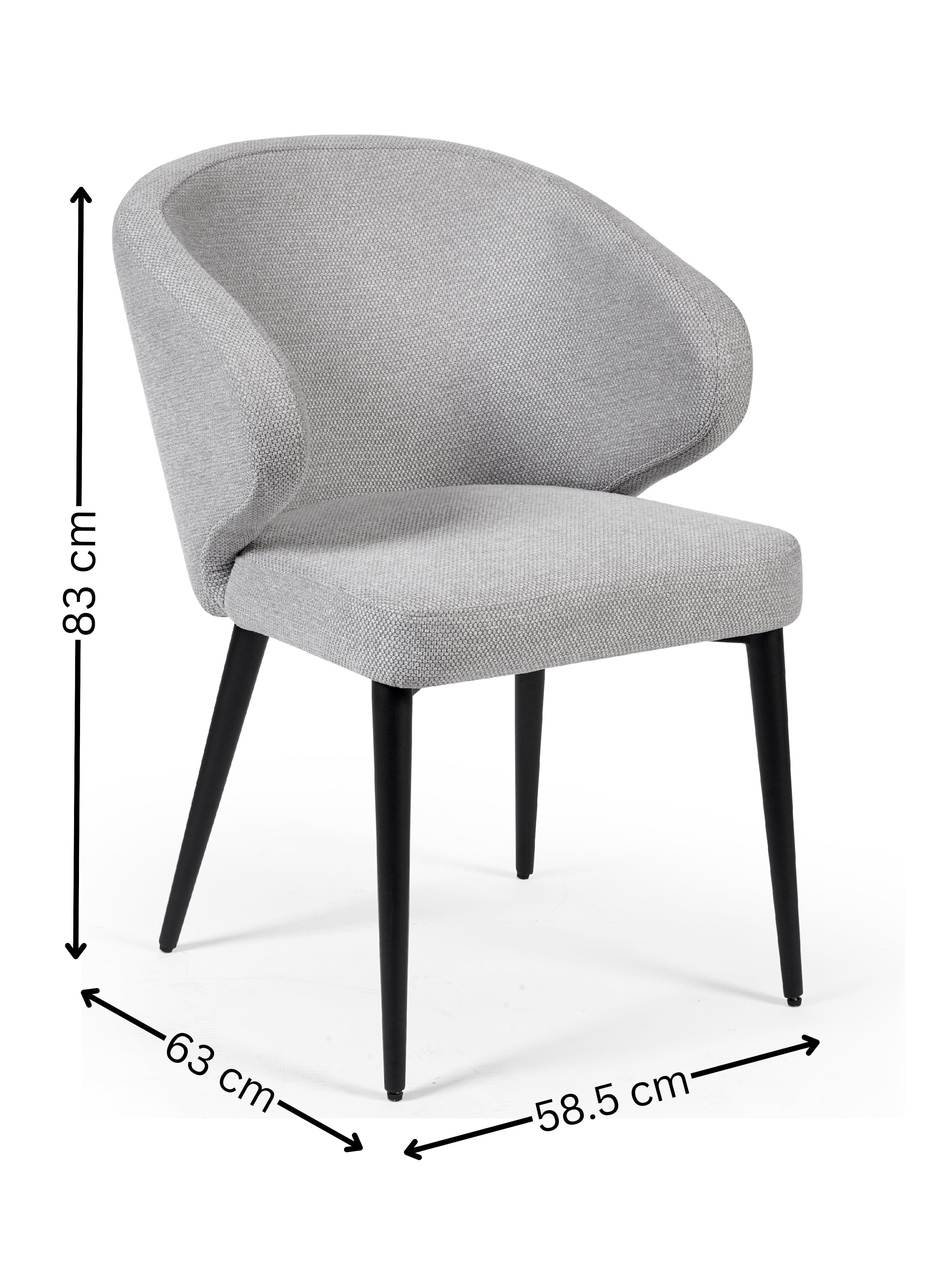 Marcus Light Grey Fabric Dining Chairs (Set of 2) – Julian Bowen, view 9