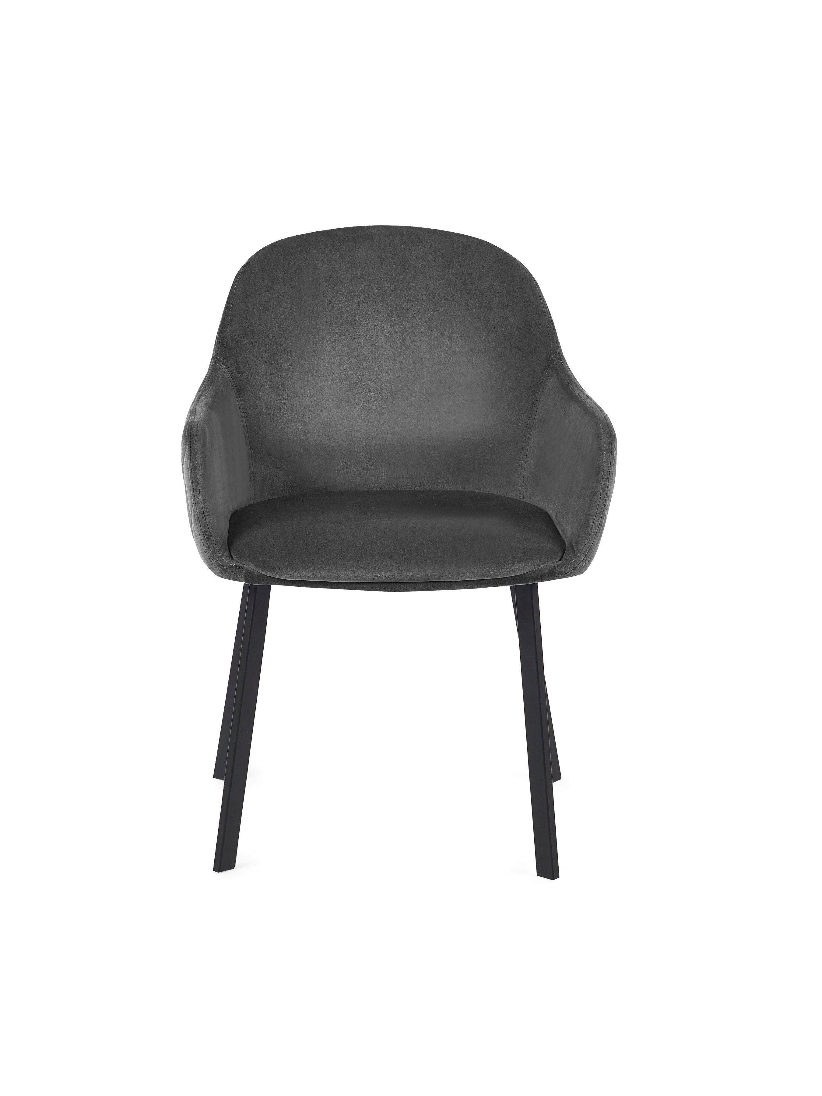 Lima Grey Velvet Dining Chairs (Set of 2) – Julian Bowen, view 4