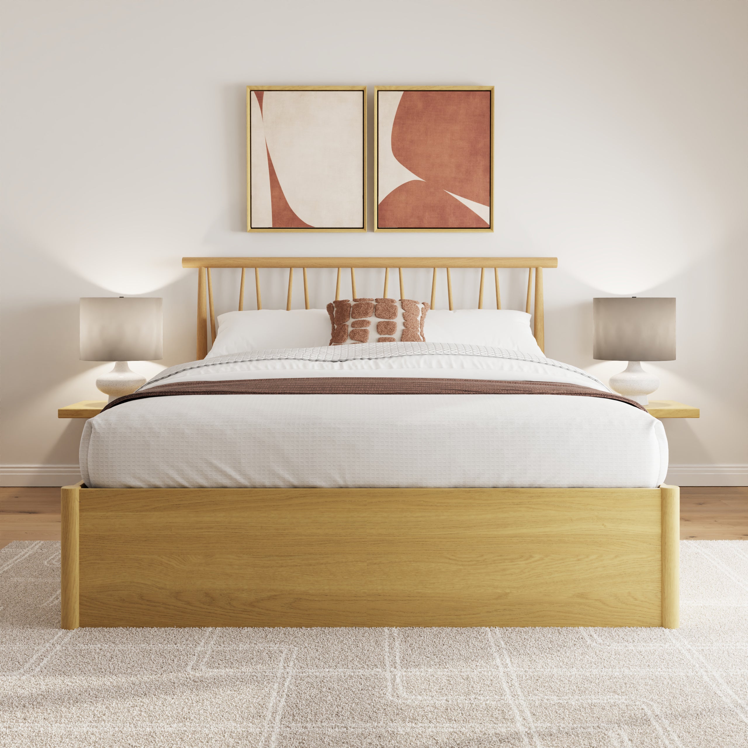 Fusum Spindle Ottoman Bed - Oak – GFW, view 3