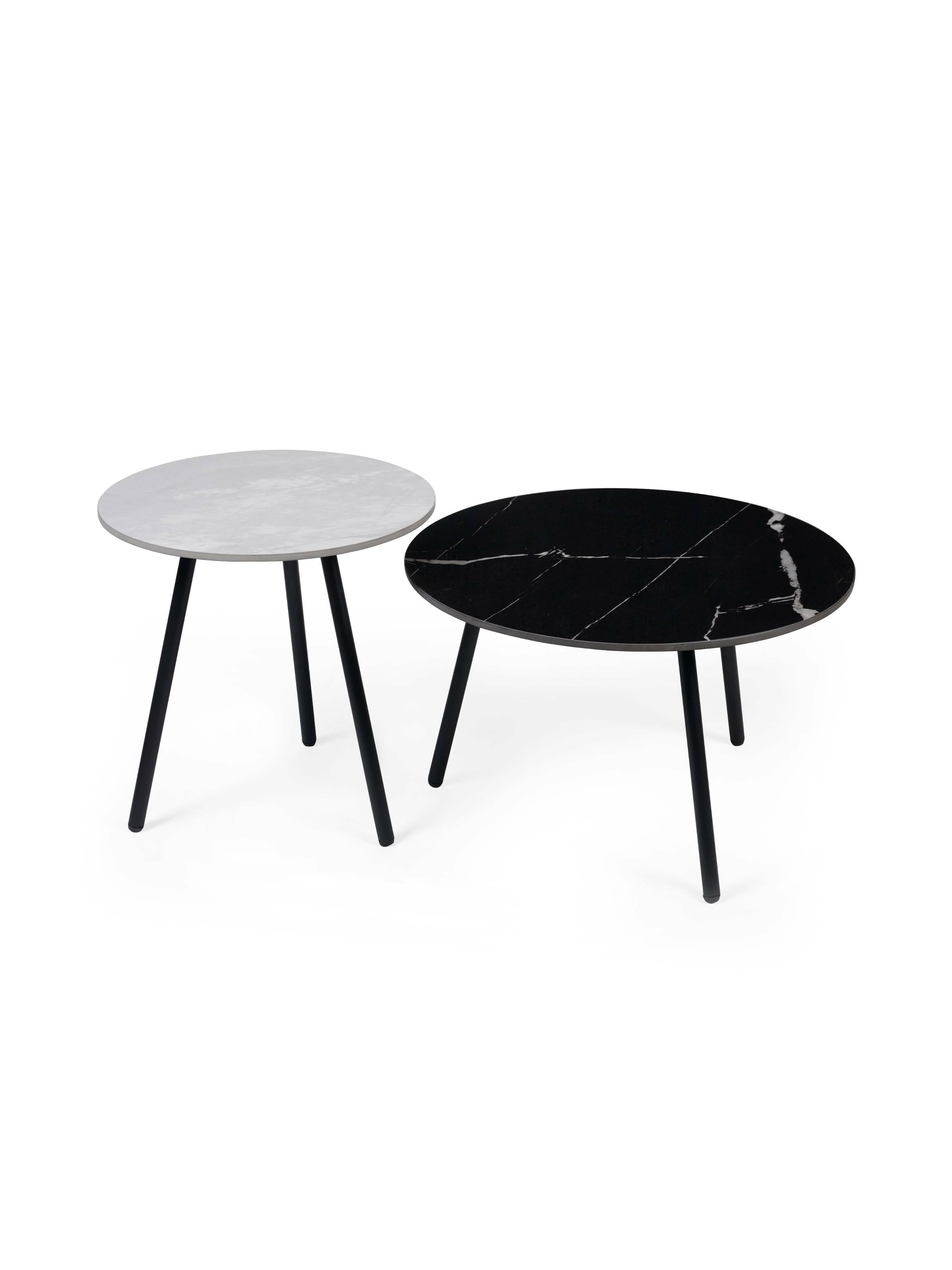 Casper Set of Side Tables Grey and Black – Julian Bowen