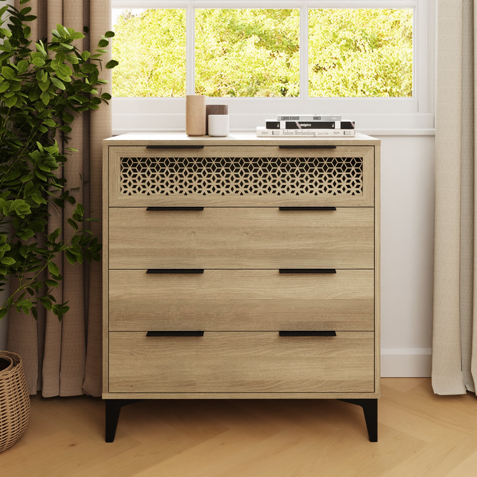 Ezra 4 Drawer Chest – Oak