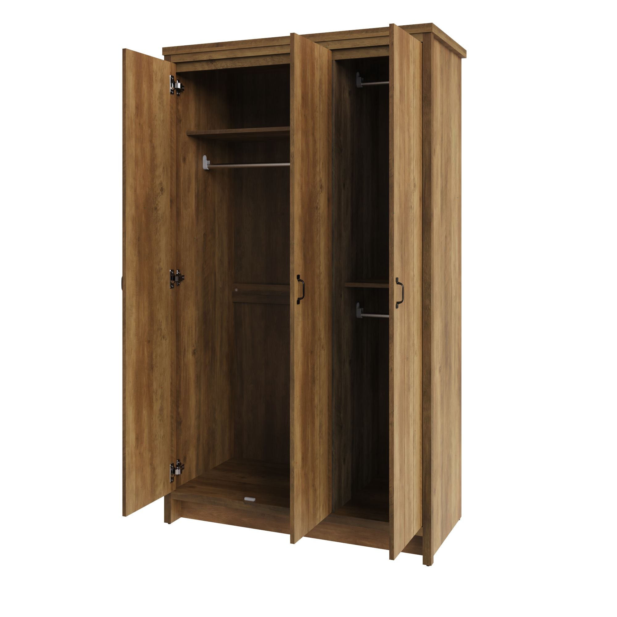 Boston 3 Door Wardrobe Knotty Oak – GFW, view 7