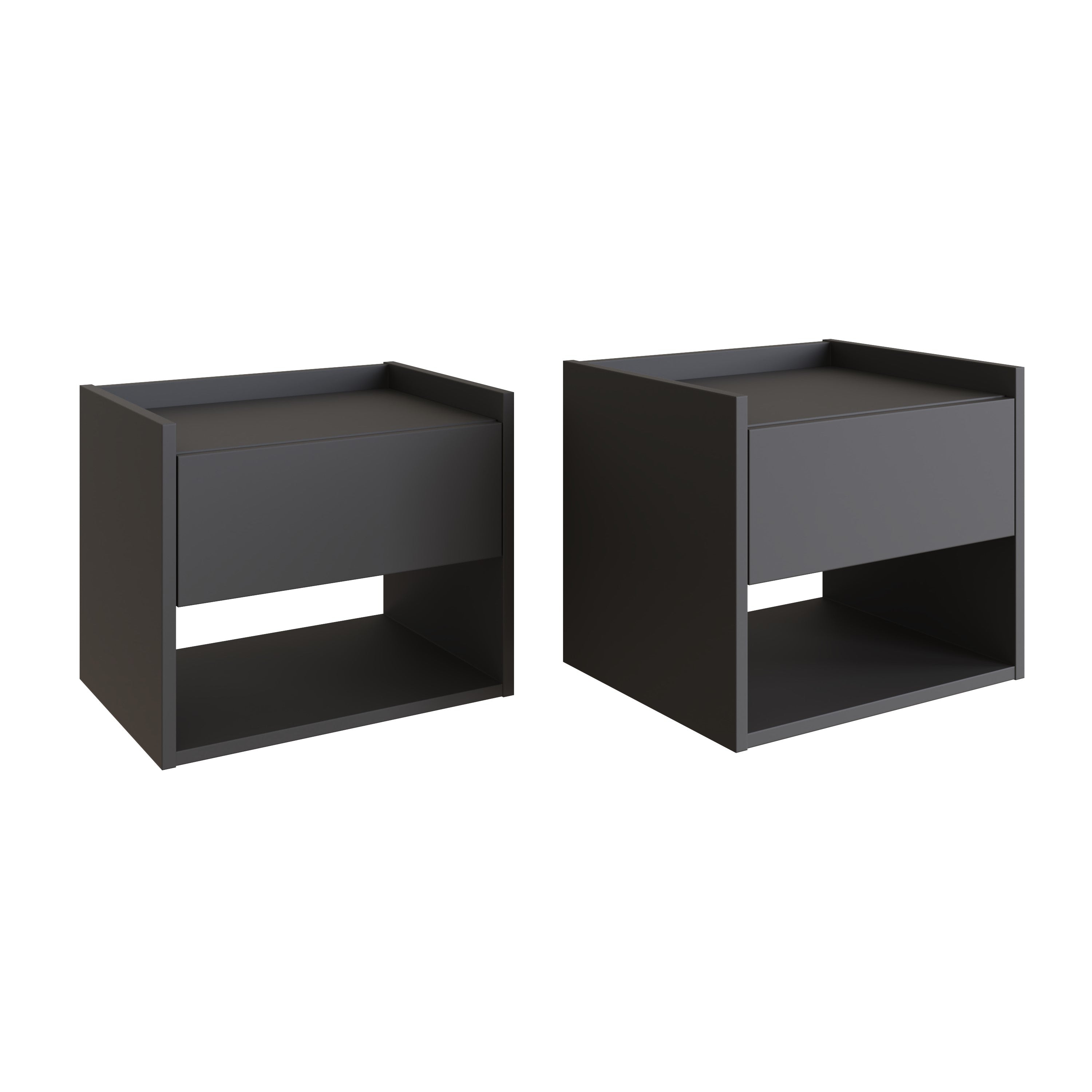 Harmony Wall Mounted Pair Of Bedside Tables Anthracite - GFW – GFW