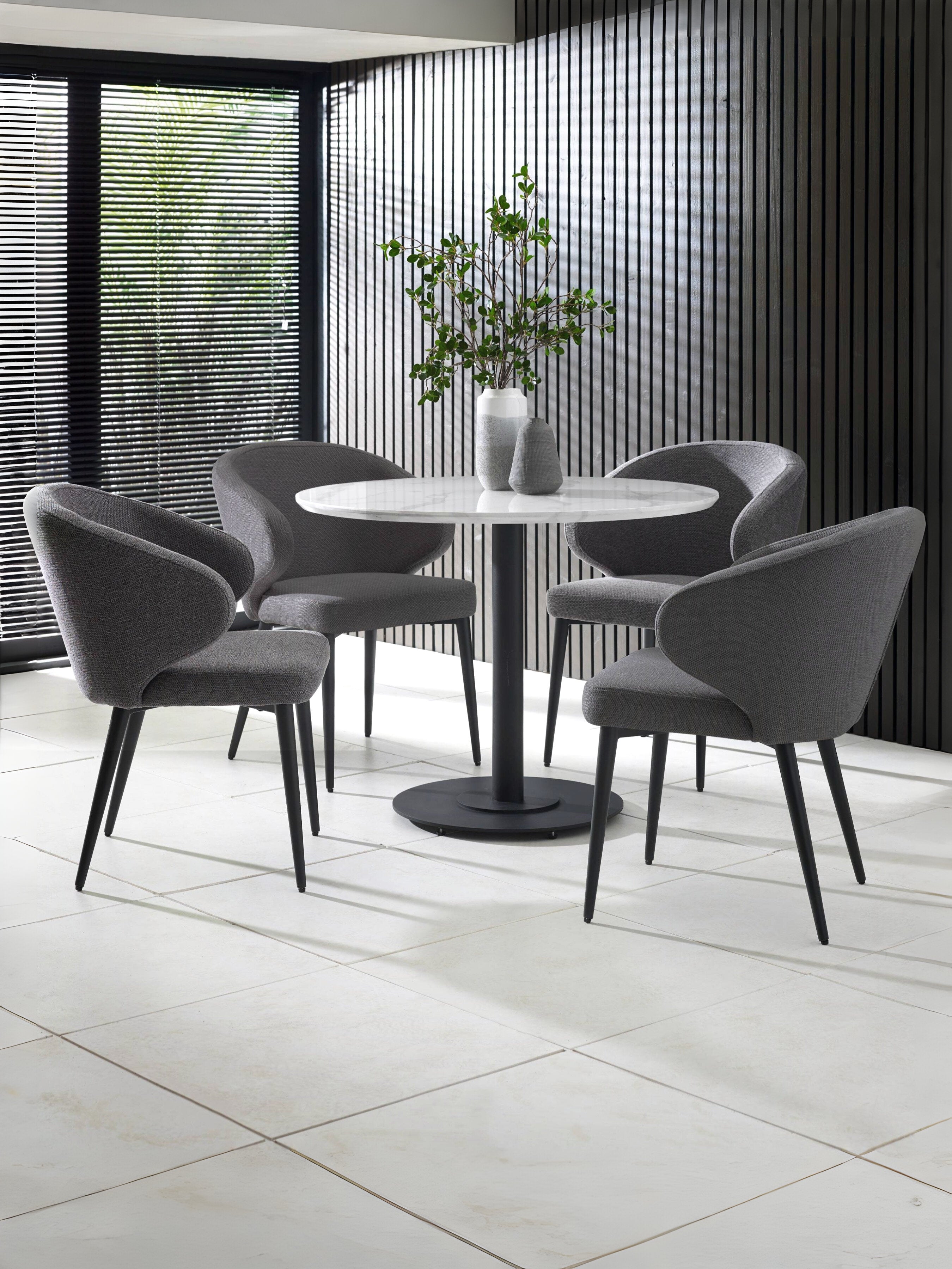 Luca 100cm Round Dining Table White – Julian Bowen, view 13