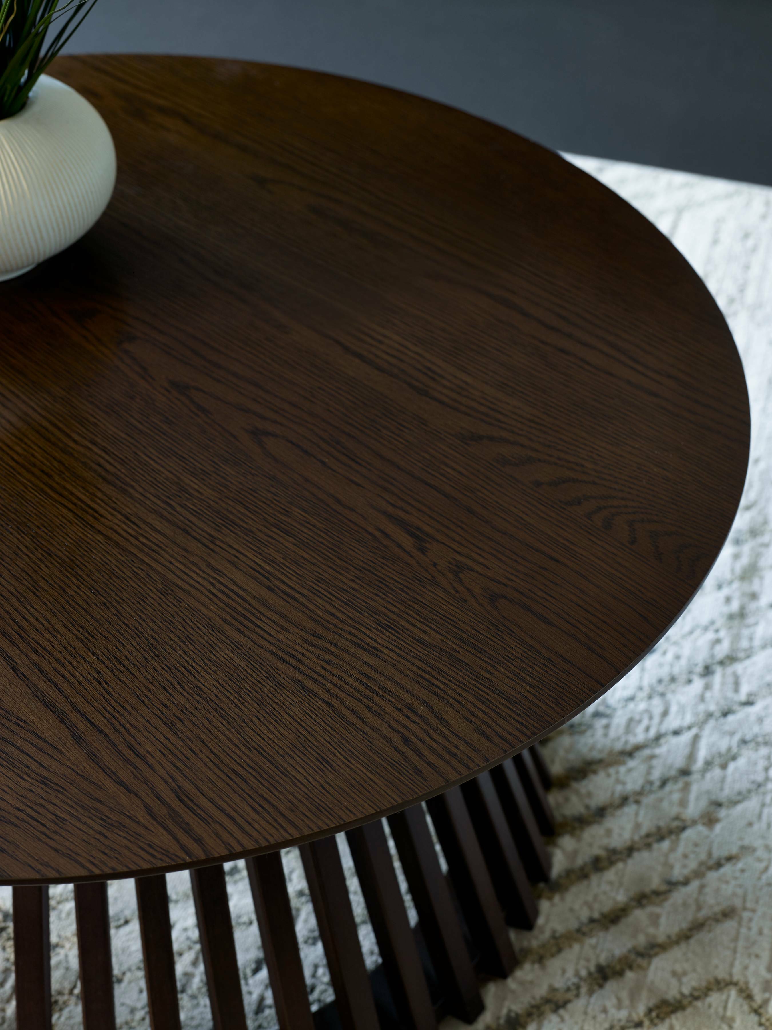 Ollie Dark Oak 80cm Round Coffee Table – Julian Bowen, view 5