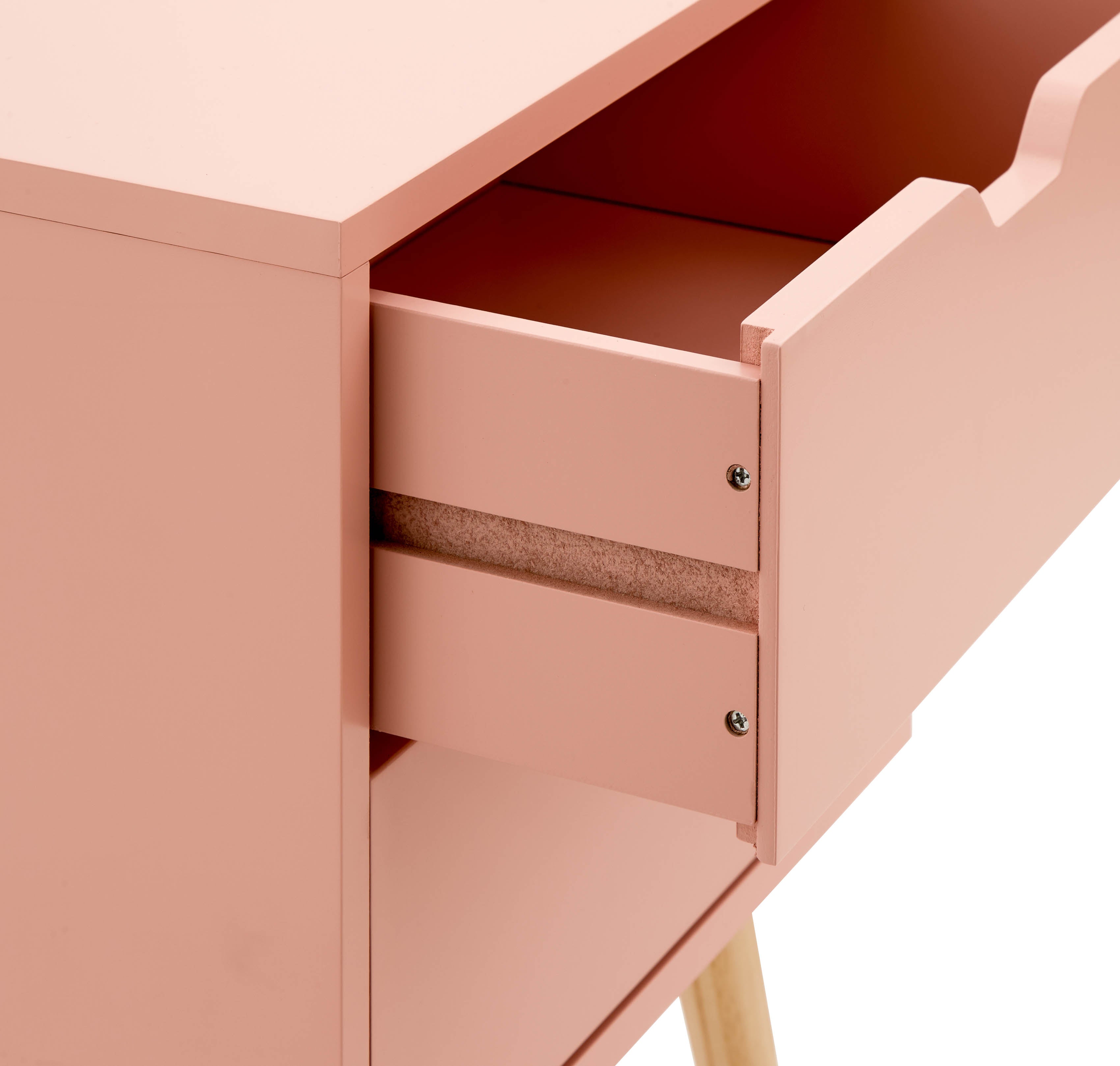 Nyborg Single 2 Drawer Bedside – Coral Pink