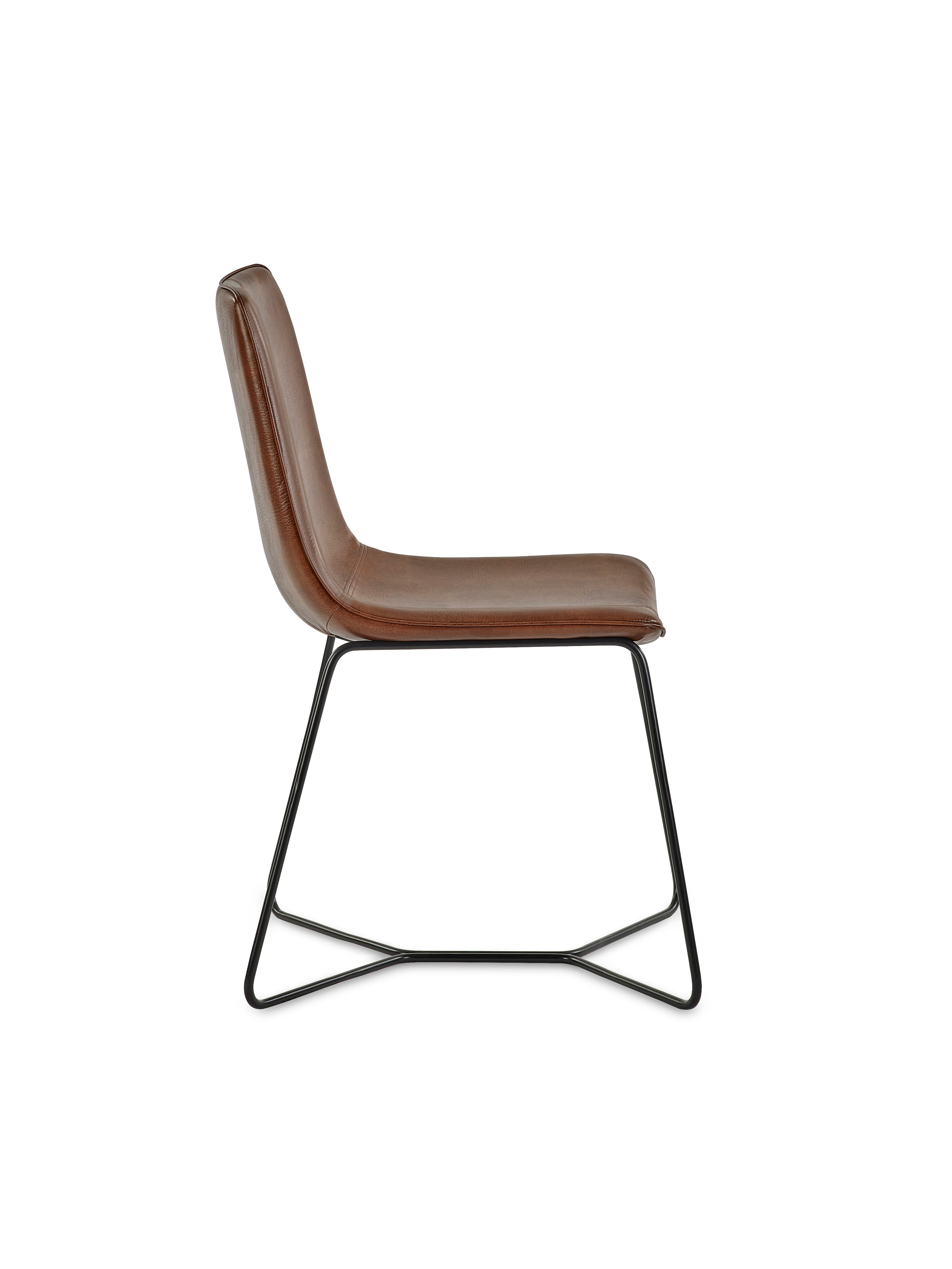 Joren Tan Brown PU Leather Dining Chairs (Set of 2) – Julian Bowen, view 5