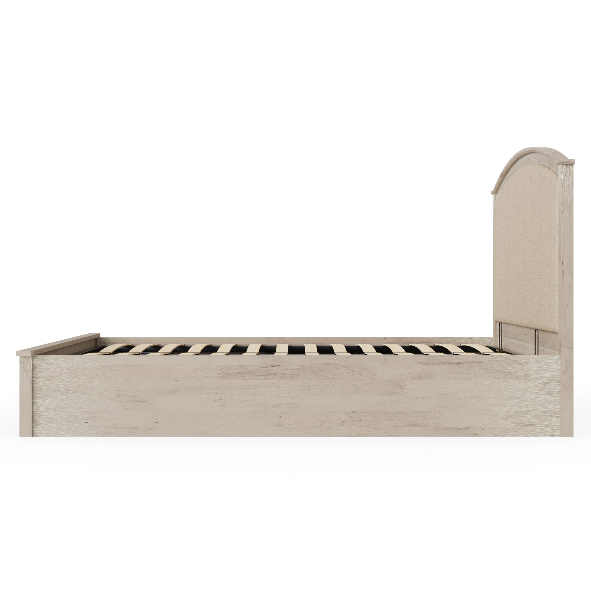 Madrid Ottoman Bed Limed Oak Fabric Headboard Natural – GFW, view 6
