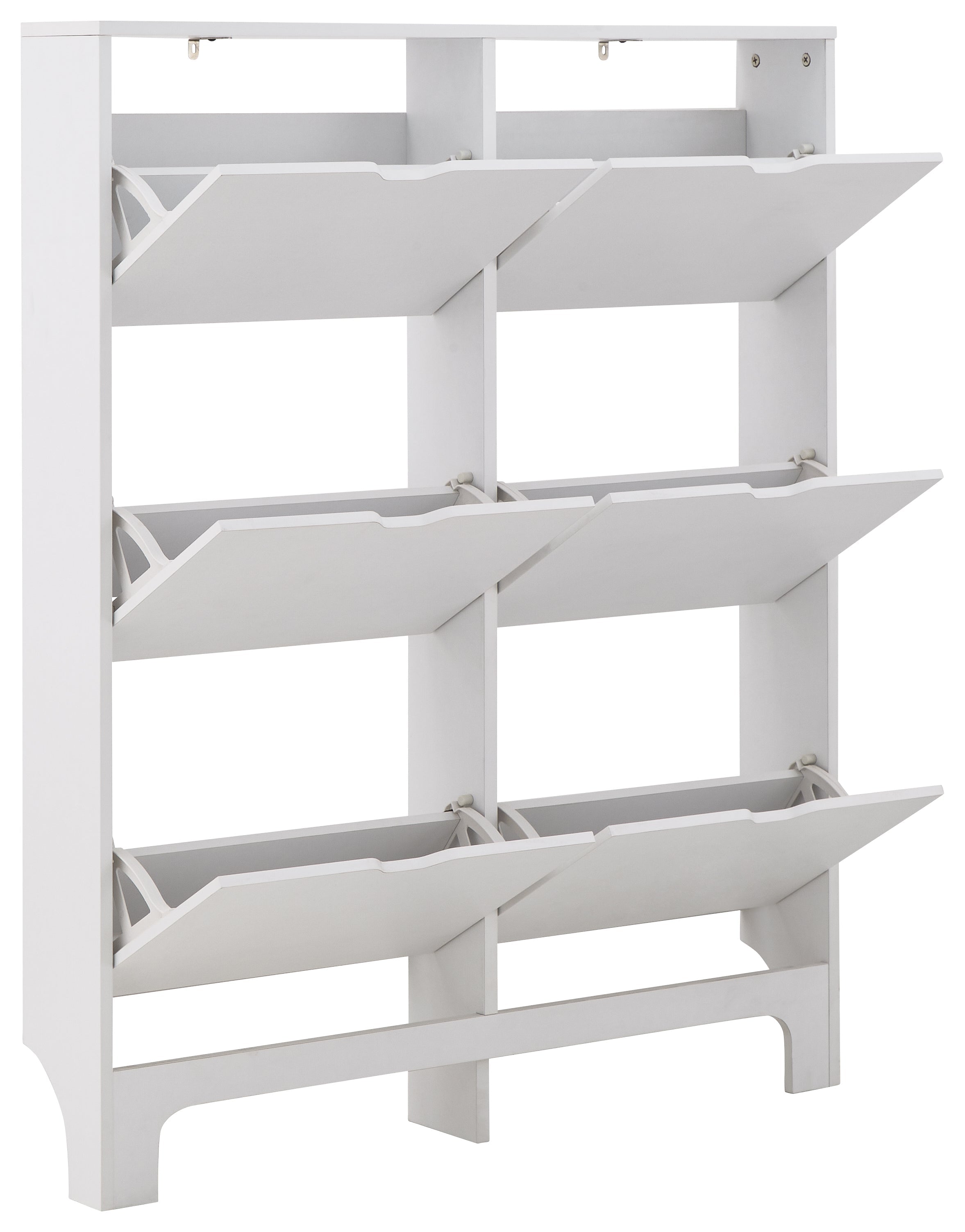 Narrow 6 Drawer Shoe Cabinet – White