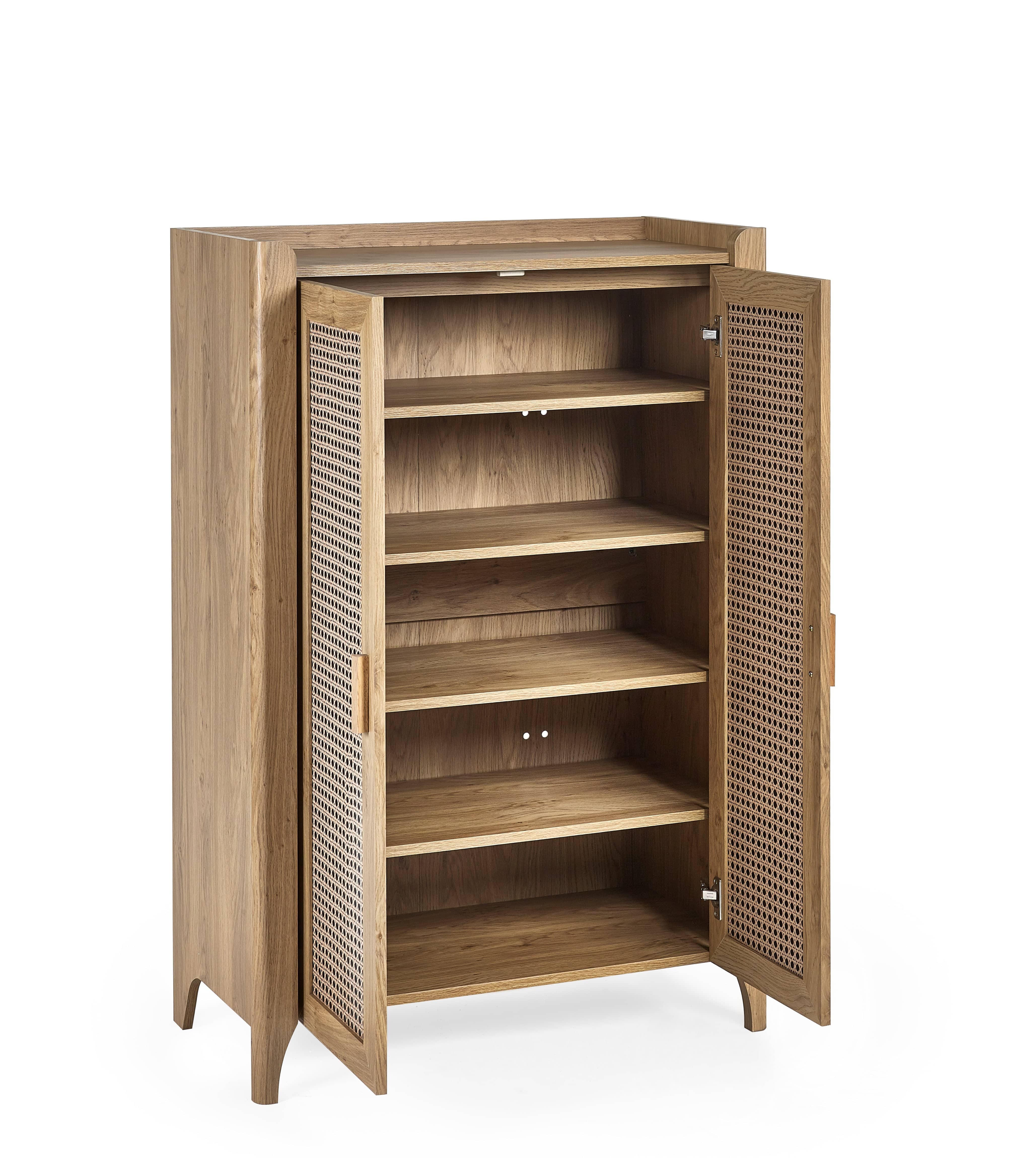 Sydney Shoe Cupboard - Rattan Effect – Julian Bowen, view 3
