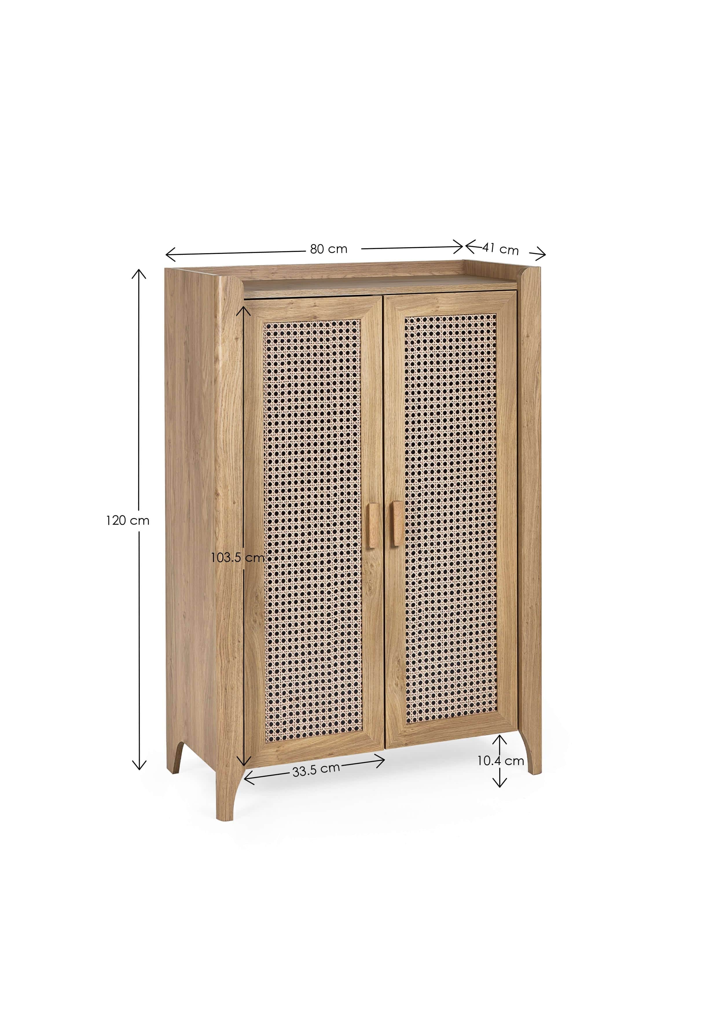 Sydney Shoe Cupboard - Rattan Effect – Julian Bowen, view 7