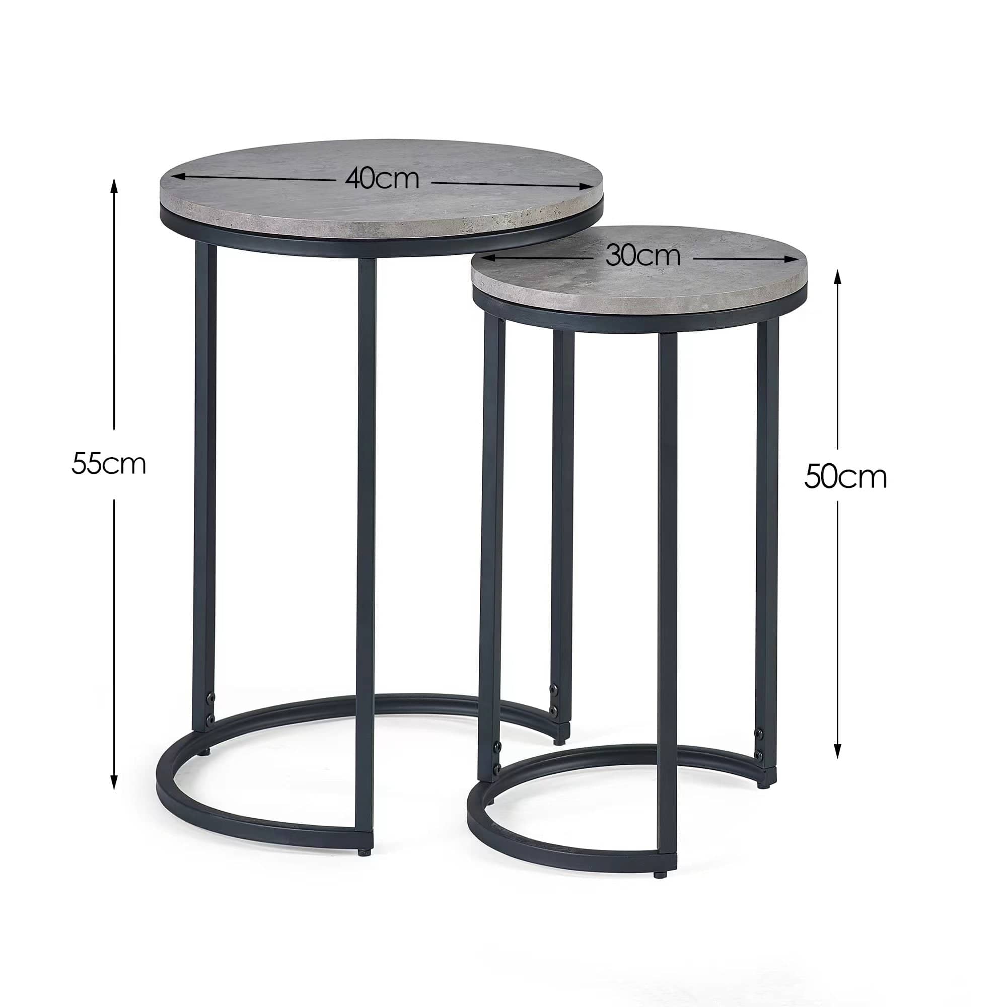 Staten Round Nesting Side Tables – Julian Bowen, view 2