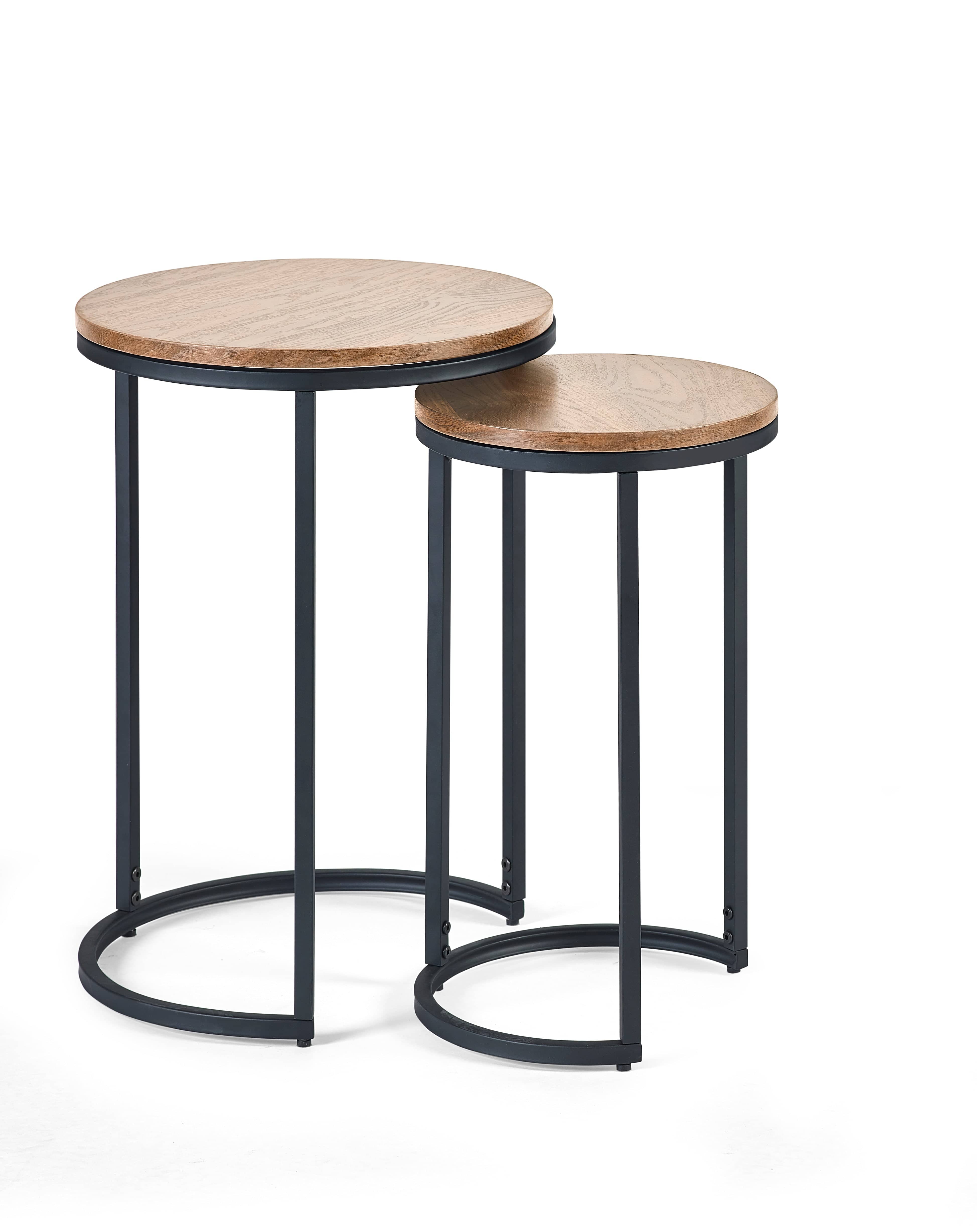 Tribeca Round Nesting Side Tables Sonoma Oak – Julian Bowen