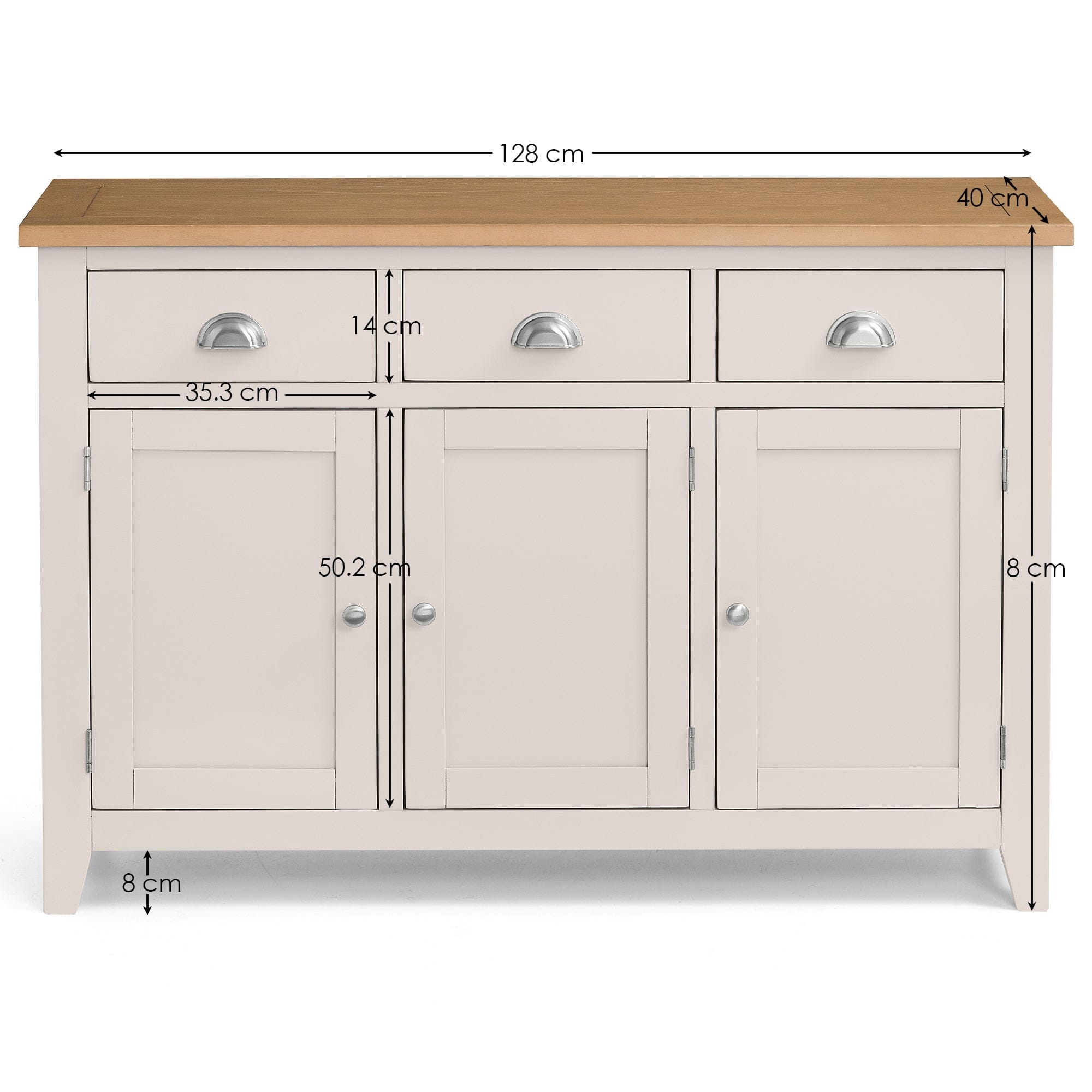 Richmond Sideboard - Elephant Grey/Pale Oak – Julian Bowen, view 4