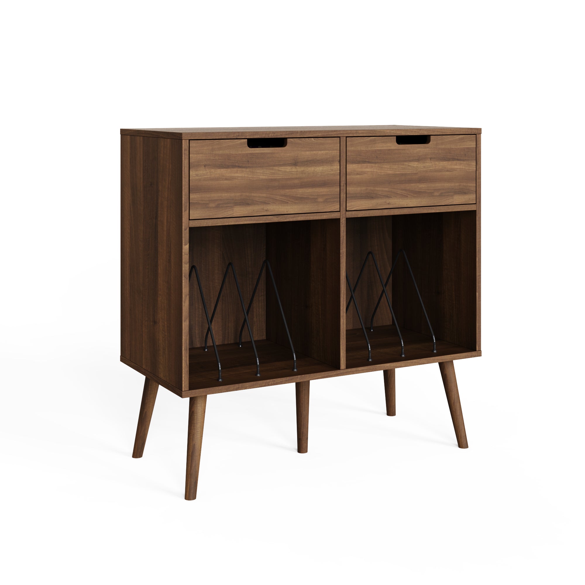 Jaxon 2 Drawer Turntable Stand – Walnut