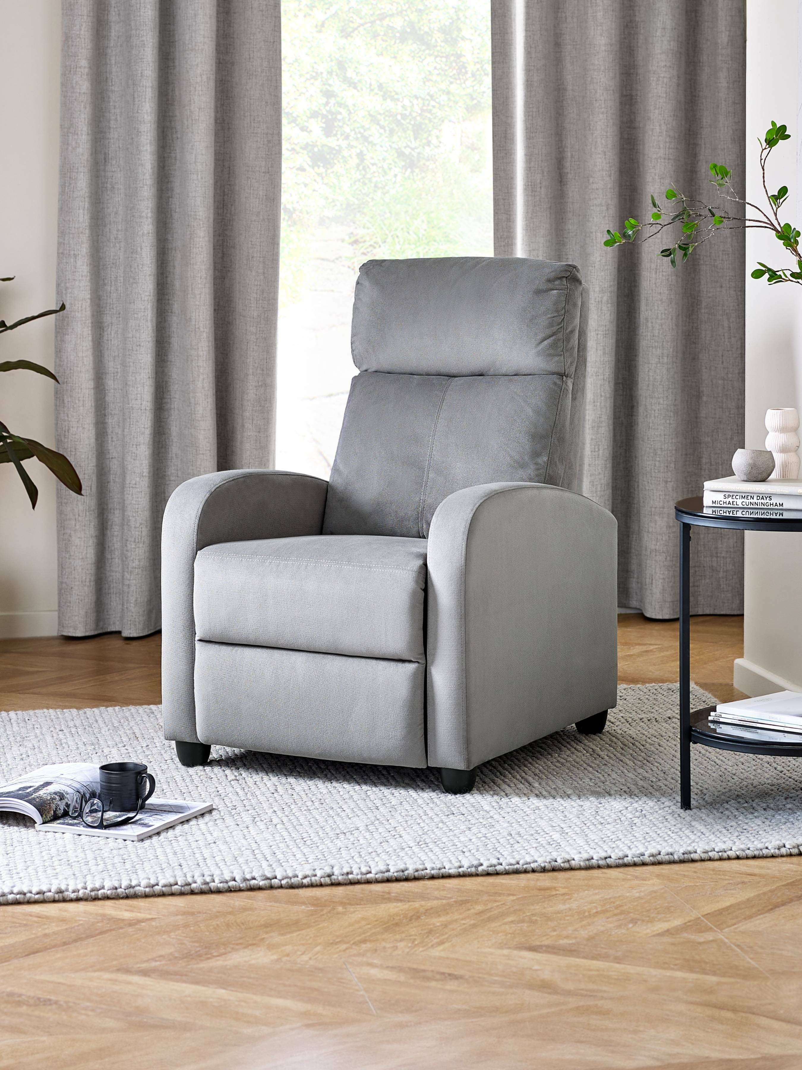 Vivo Grey Chenille Reclining Arm Chair – Julian Bowen, view 15