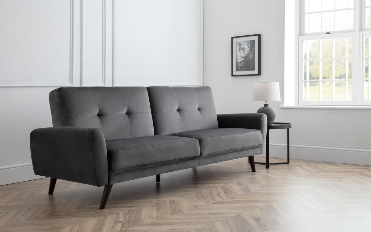 Monza Sofabed In Dark Grey Velvet – Julian Bowen, view 5