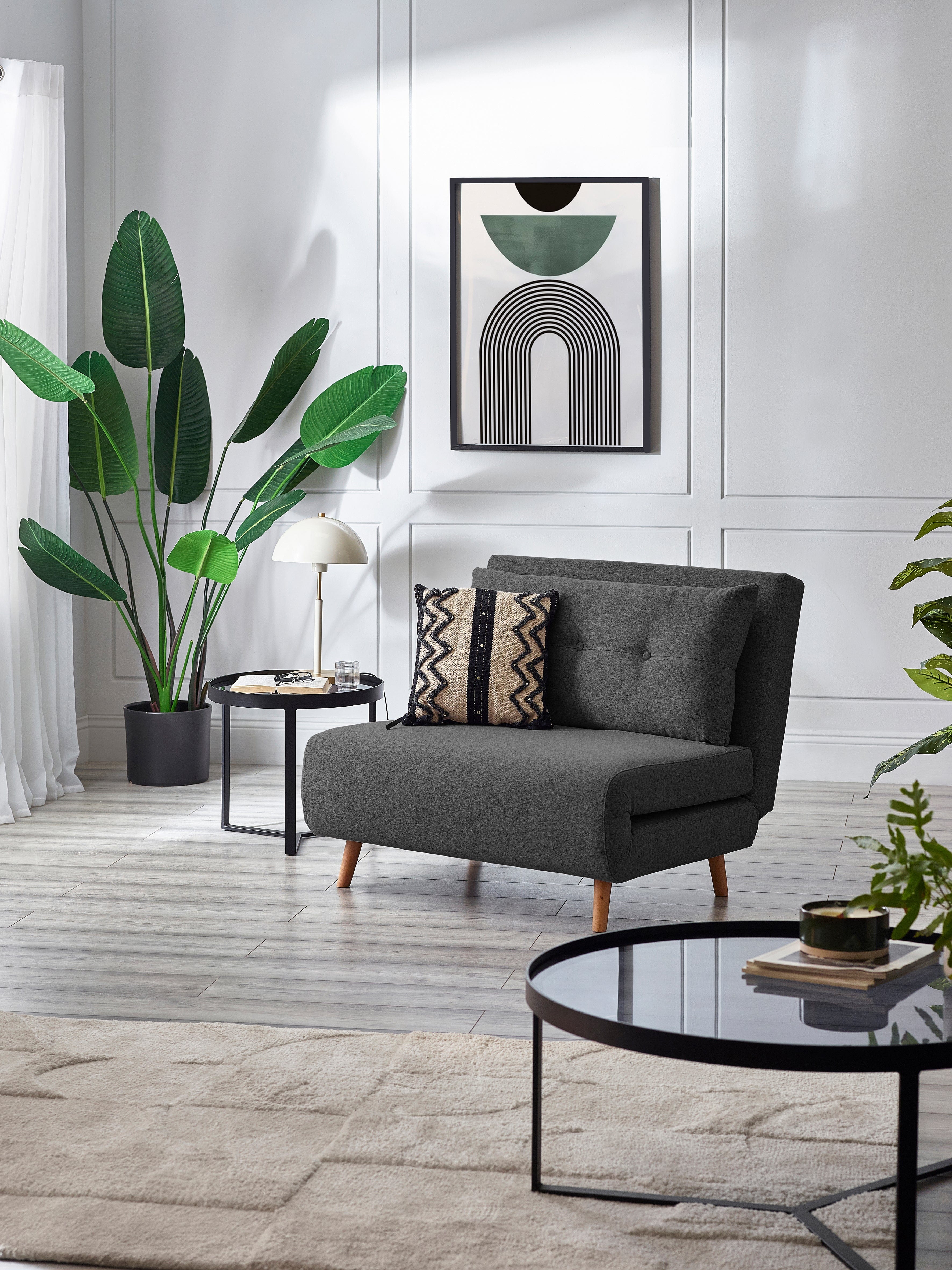 Rowan Single Sofabed - Mid Grey – Julian Bowen, view 2