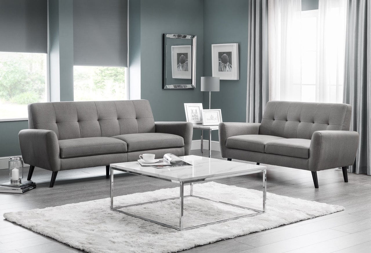 Monza 2 Seater Compact Retro Sofa - Grey – Julian Bowen, view 3