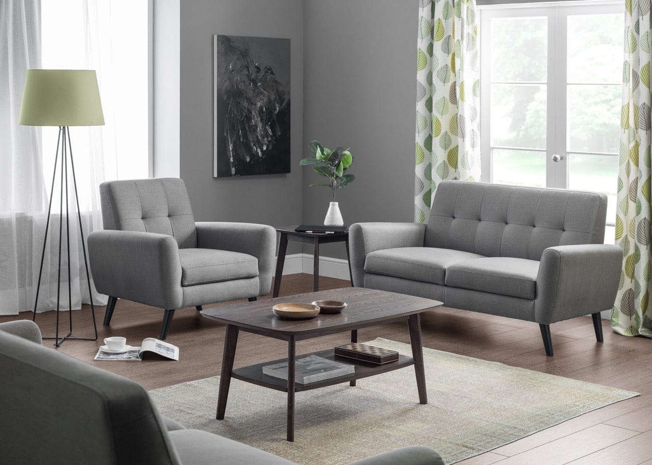 Monza 2 Seater Compact Retro Sofa - Grey – Julian Bowen, view 2