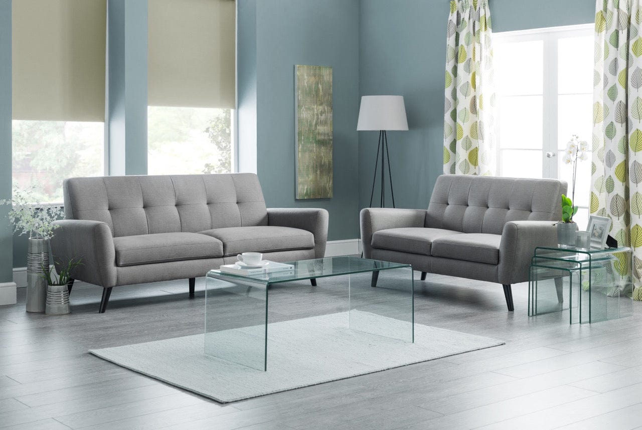 Monza 3 Seater Compact Retro Sofa - Grey – Julian Bowen, view 2