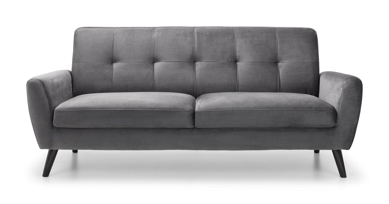 Monza 3 Seater In Dark Grey Velvet – Julian Bowen, view 3