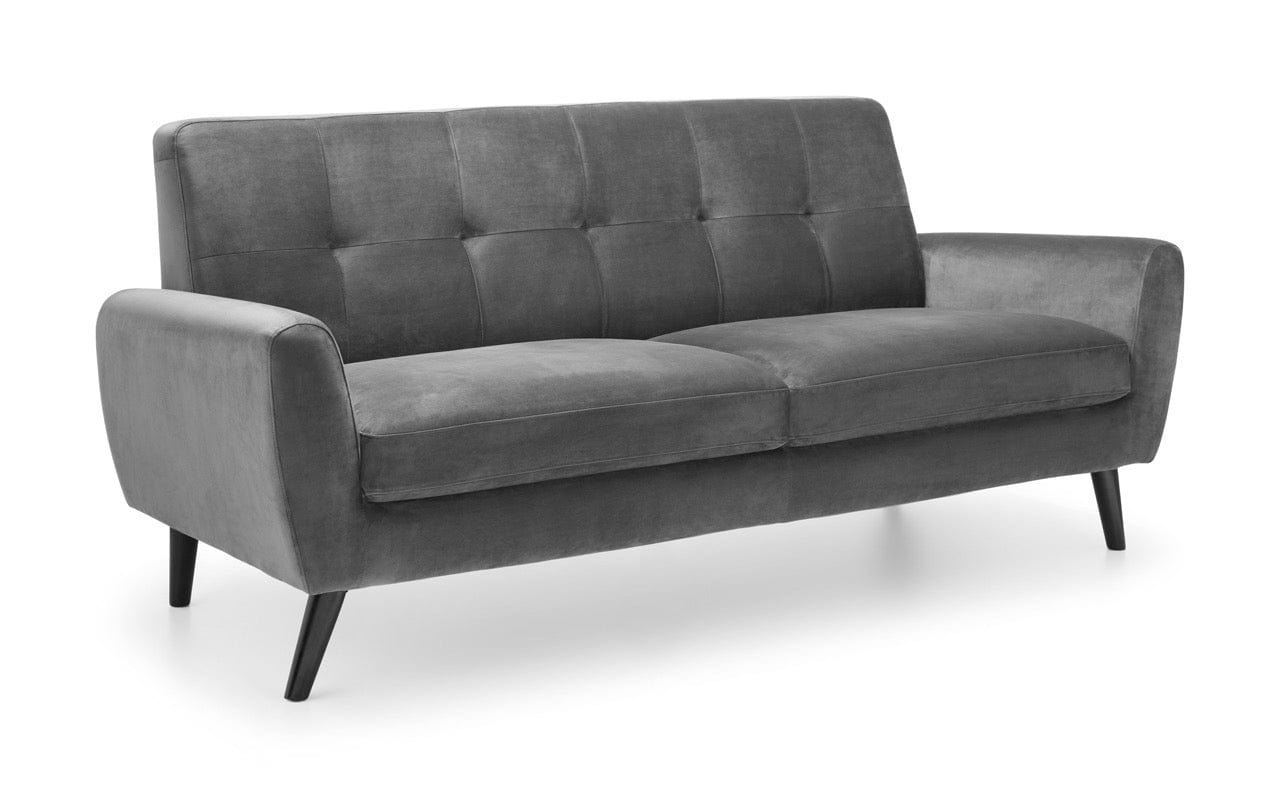 Monza 3 Seater In Dark Grey Velvet – Julian Bowen