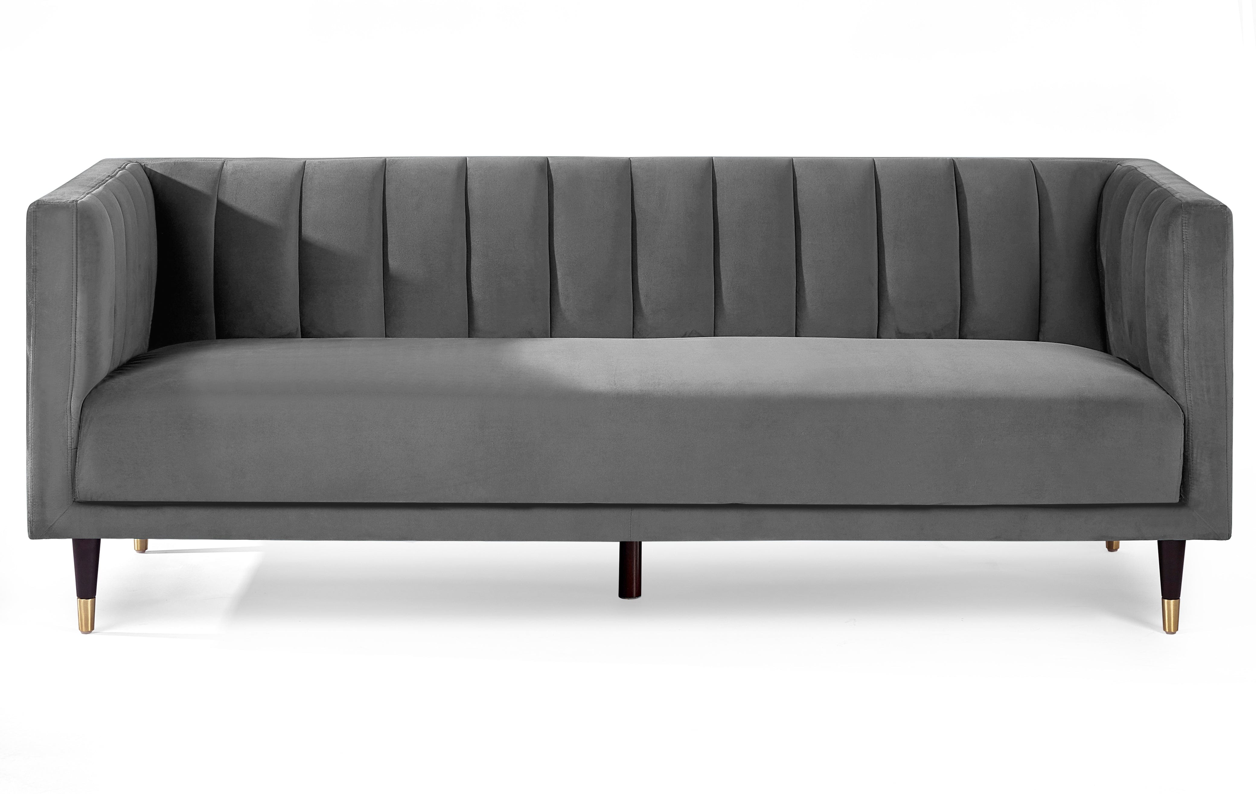 Salma Scalloped Back 3 Seater- Grey – Julian Bowen, view 2