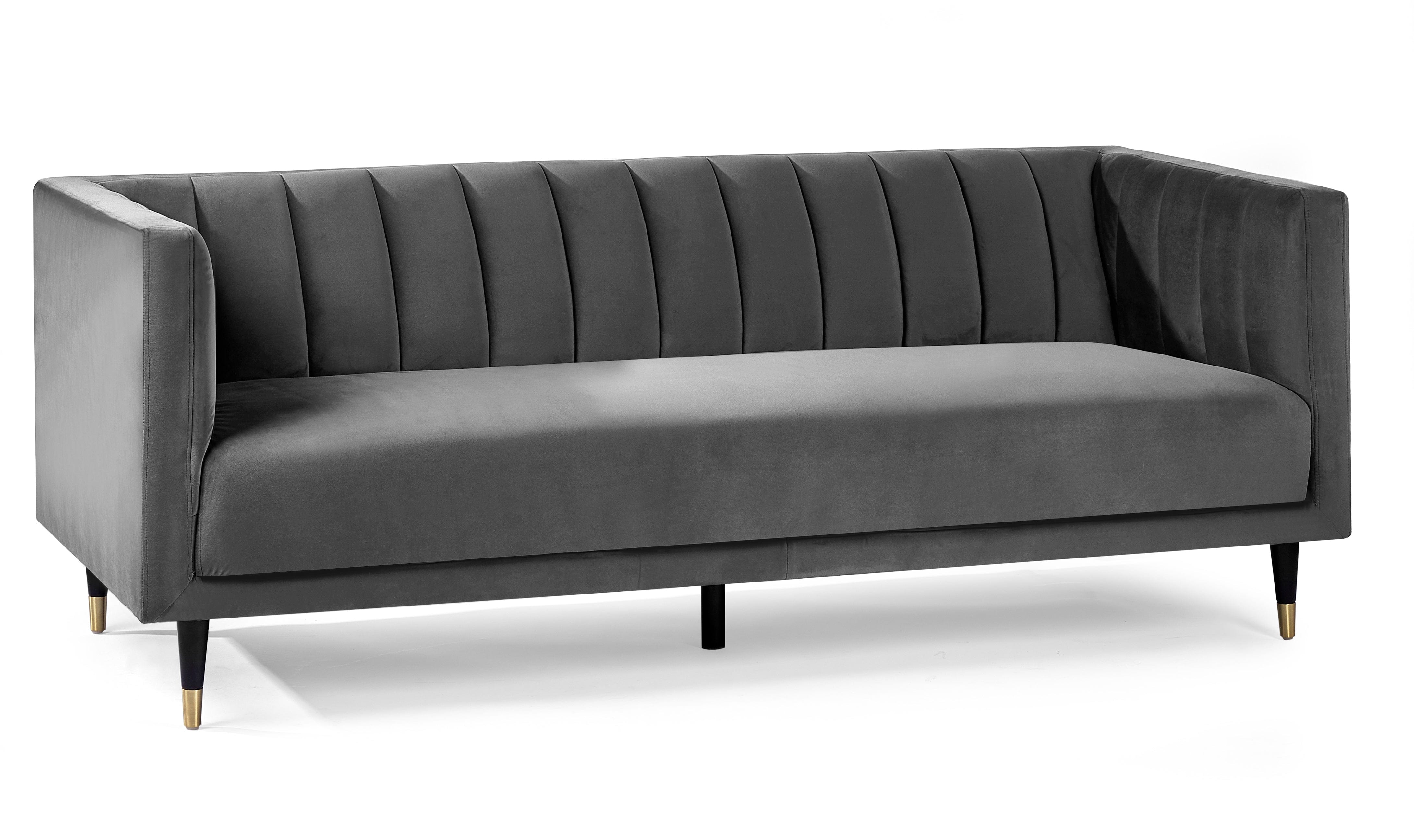 Salma Scalloped Back 3 Seater- Grey – Julian Bowen
