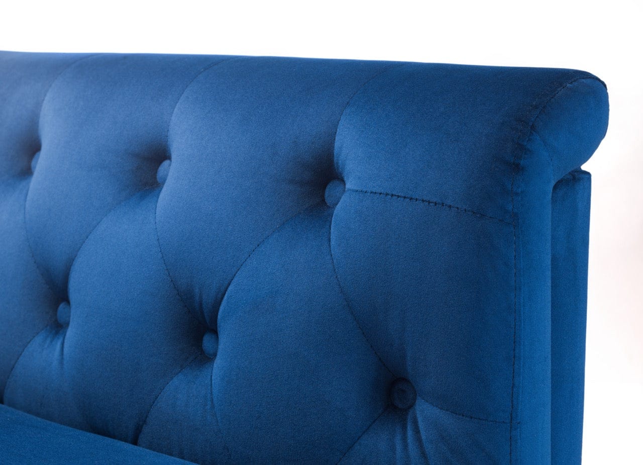 Julian Bowen Sofa Sandringham 2 Seater Sofa - Blue Velvet Bed Kings