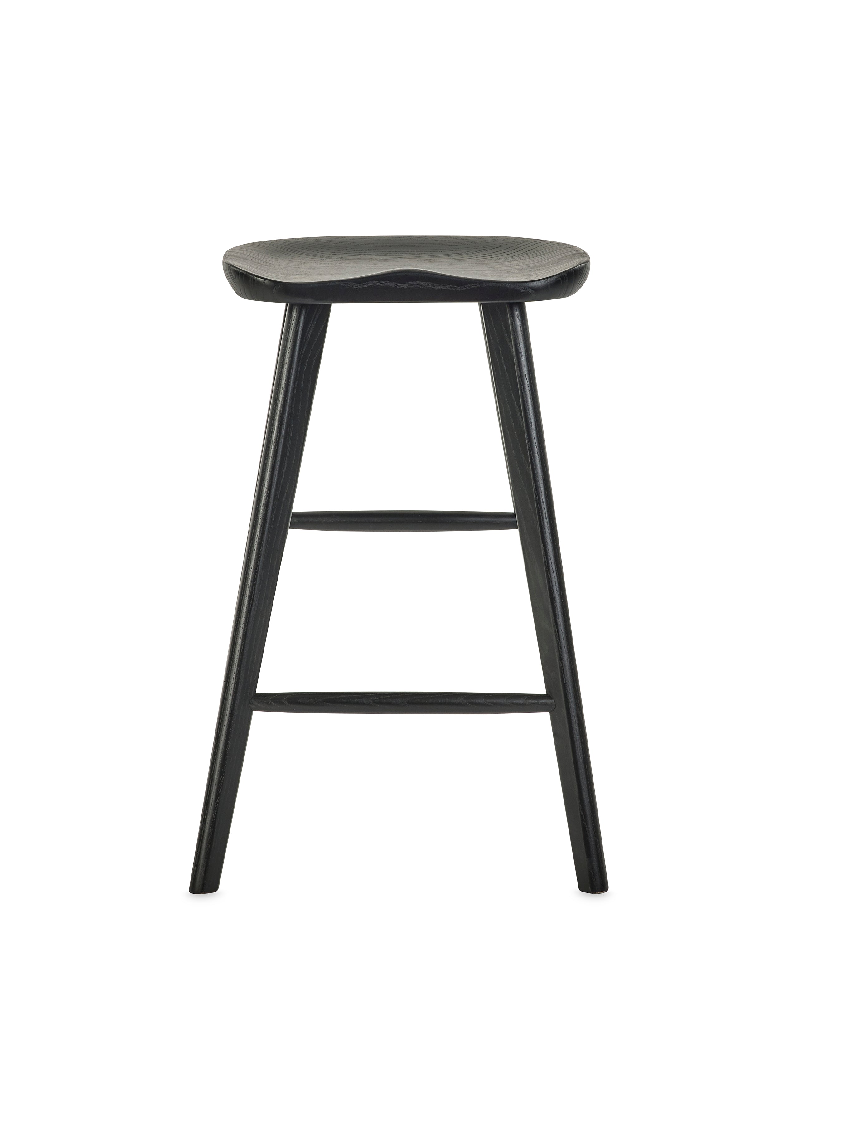 Mulu Black Solid Oak Bar Stool – Julian Bowen, view 3