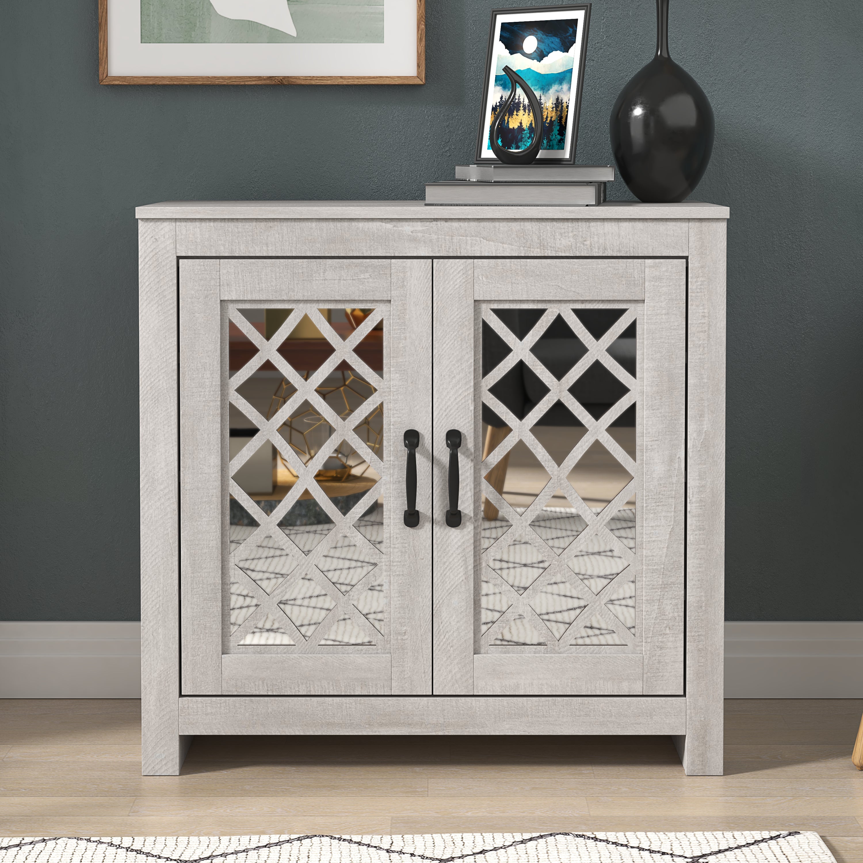 Tiverton Shoe Cabinet Dusty Grey Oak – GFW, view 2