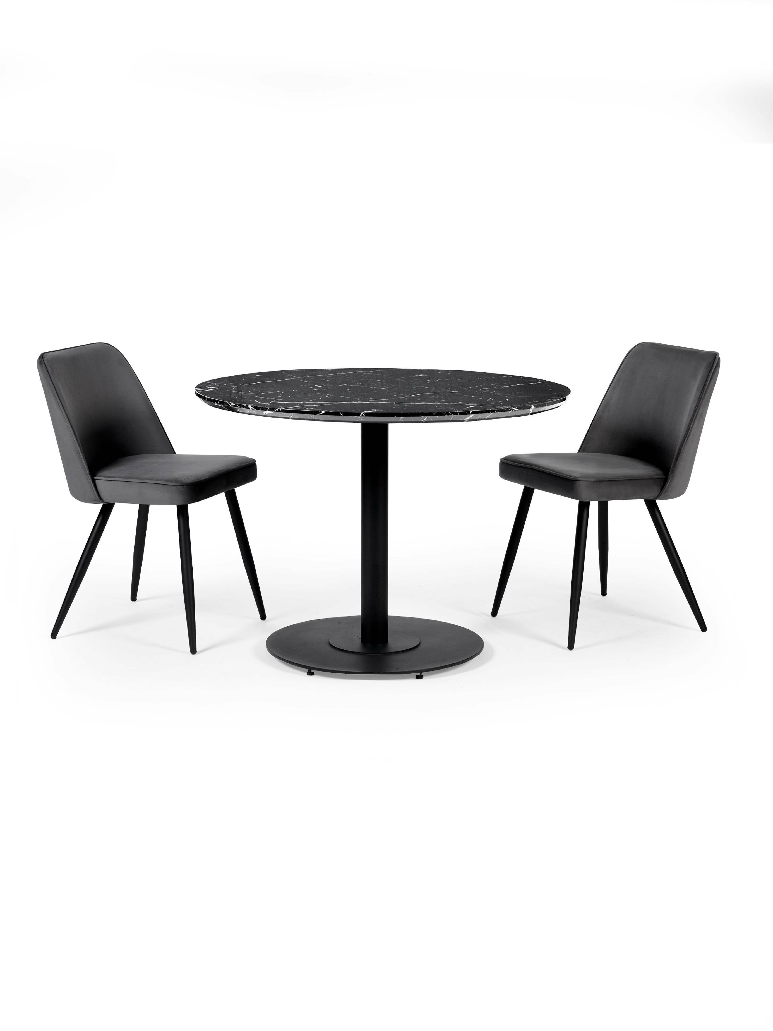 Luca 80cm Round Dining Table Black – Julian Bowen, view 8