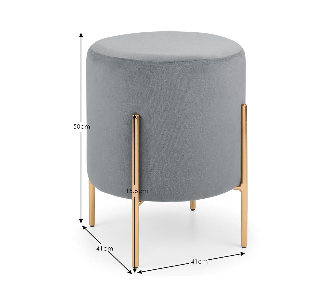 Harrogate Stool - Grey – Julian Bowen, view 3