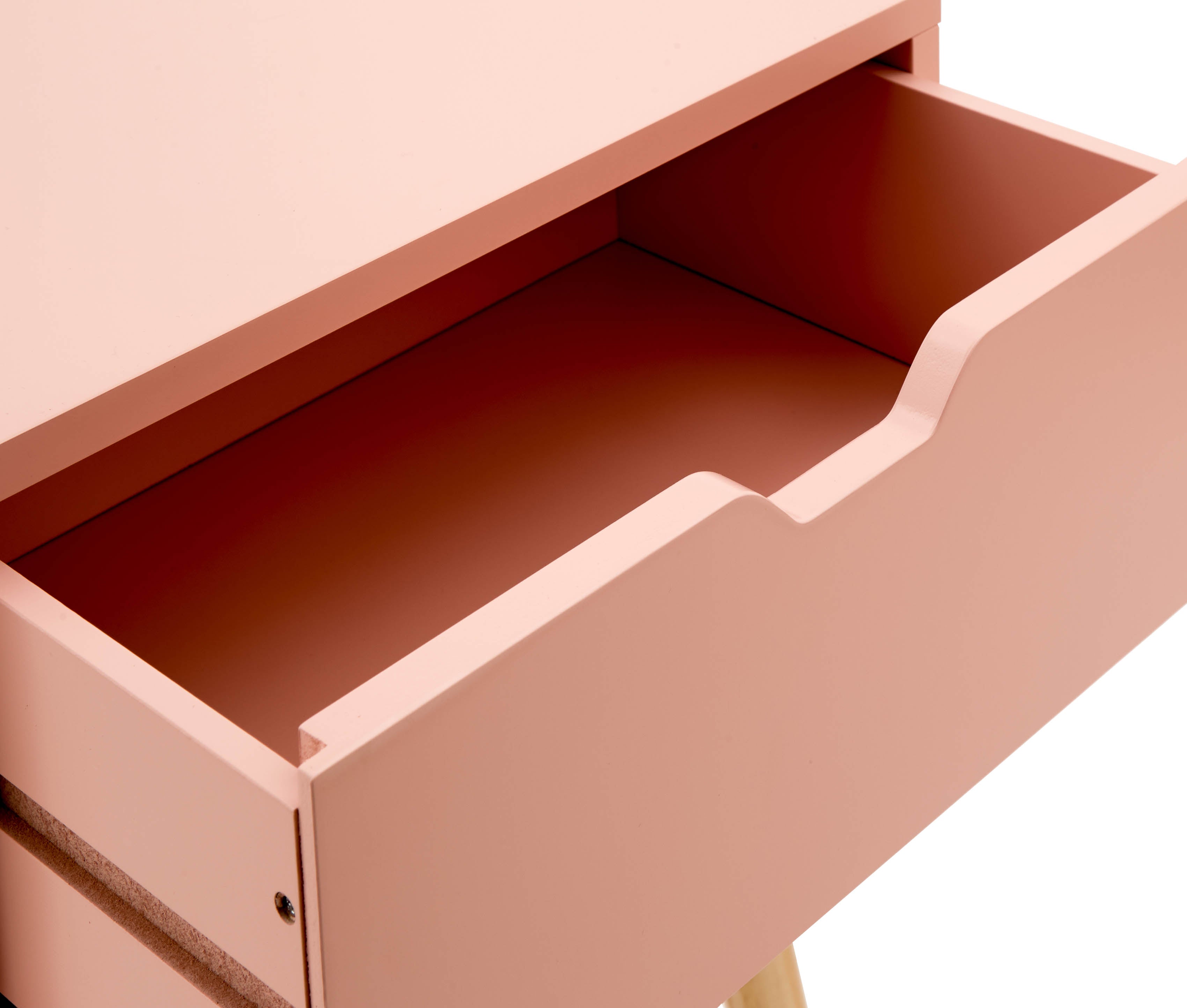 Nyborg Single 2 Drawer Bedside – Coral Pink