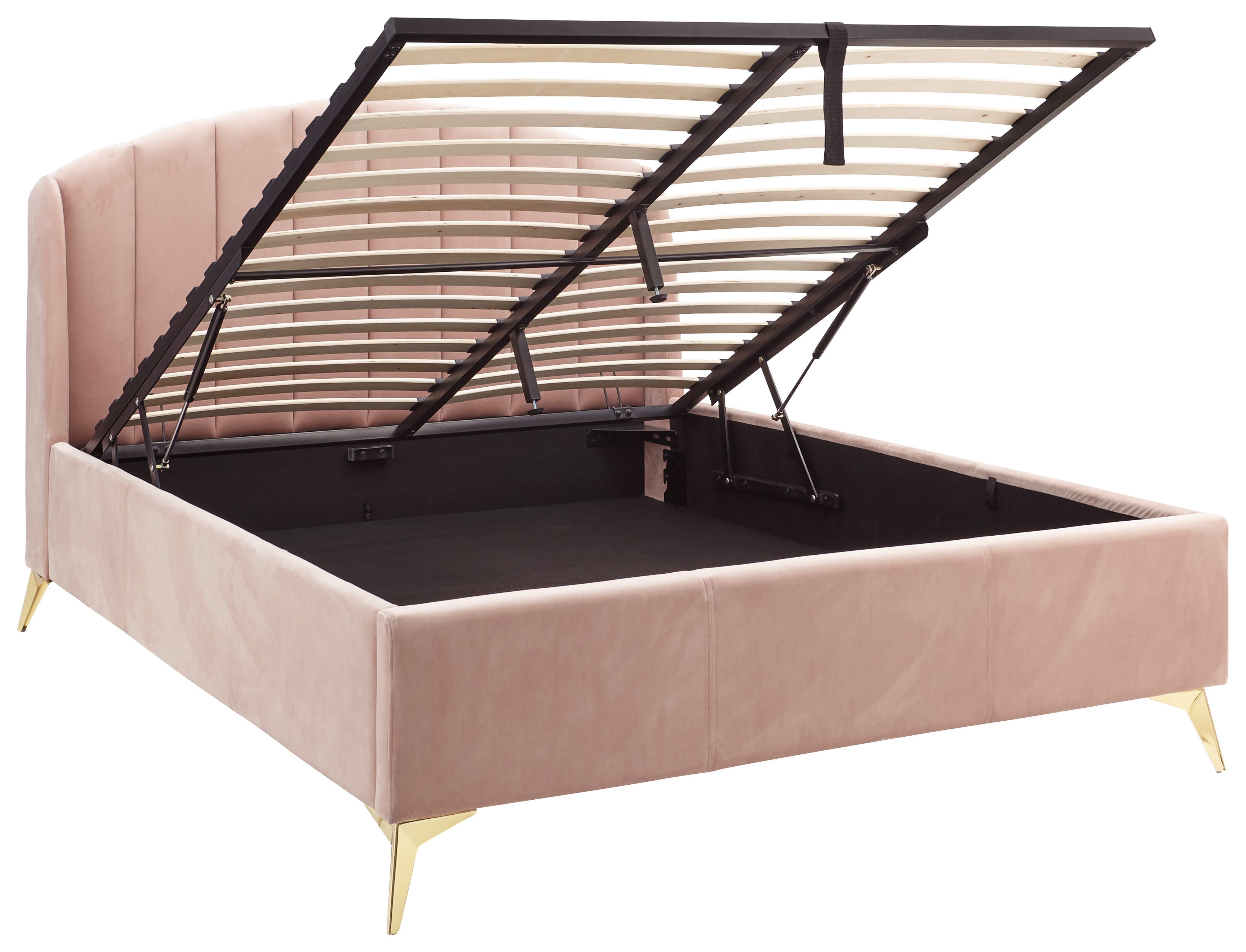 Pettine End Lift Ottoman Bed - Pink & Gold – GFW, view 14