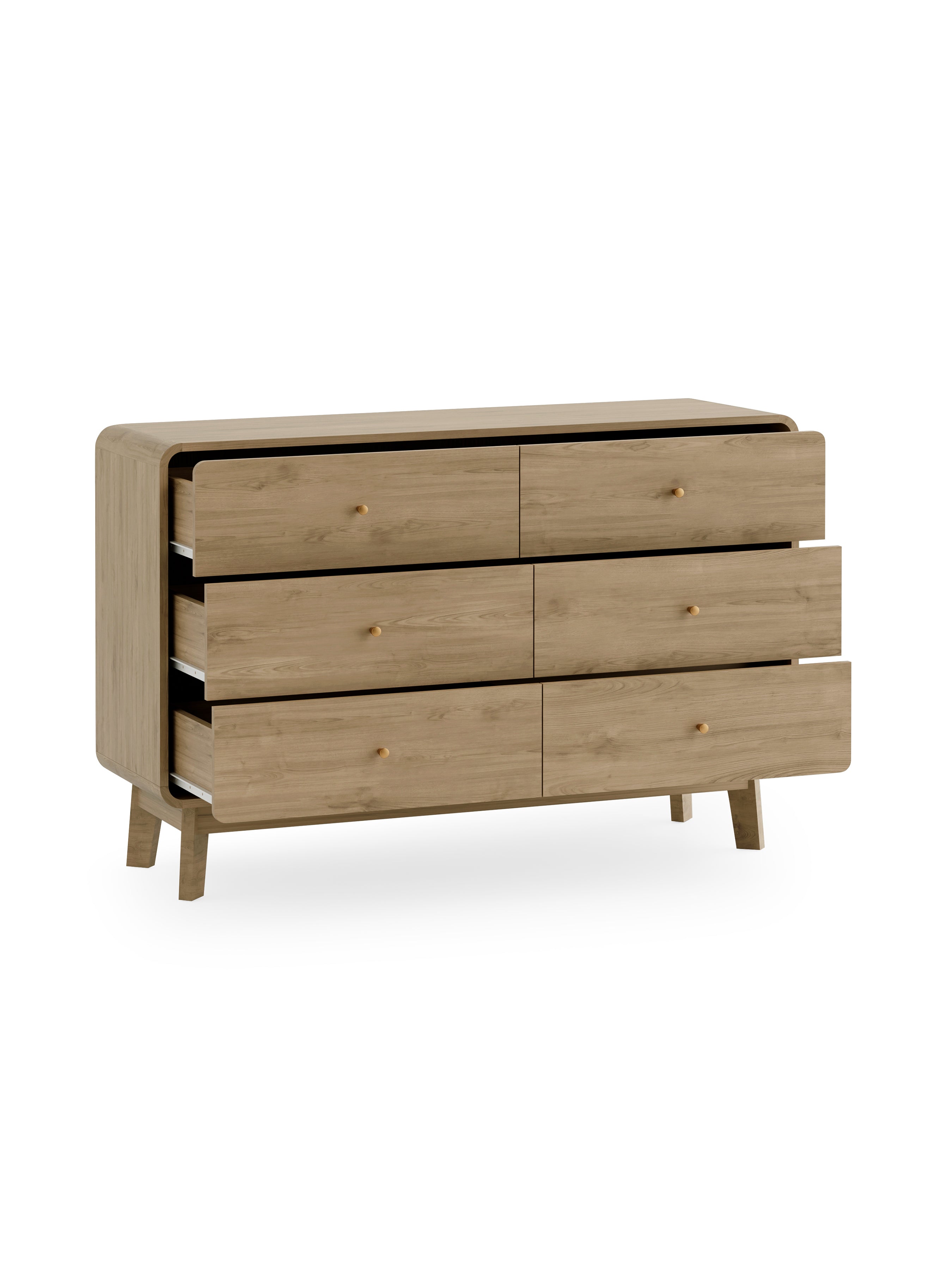 Ingrid 6 Drawer Dresser Oak – Julian Bowen, view 3
