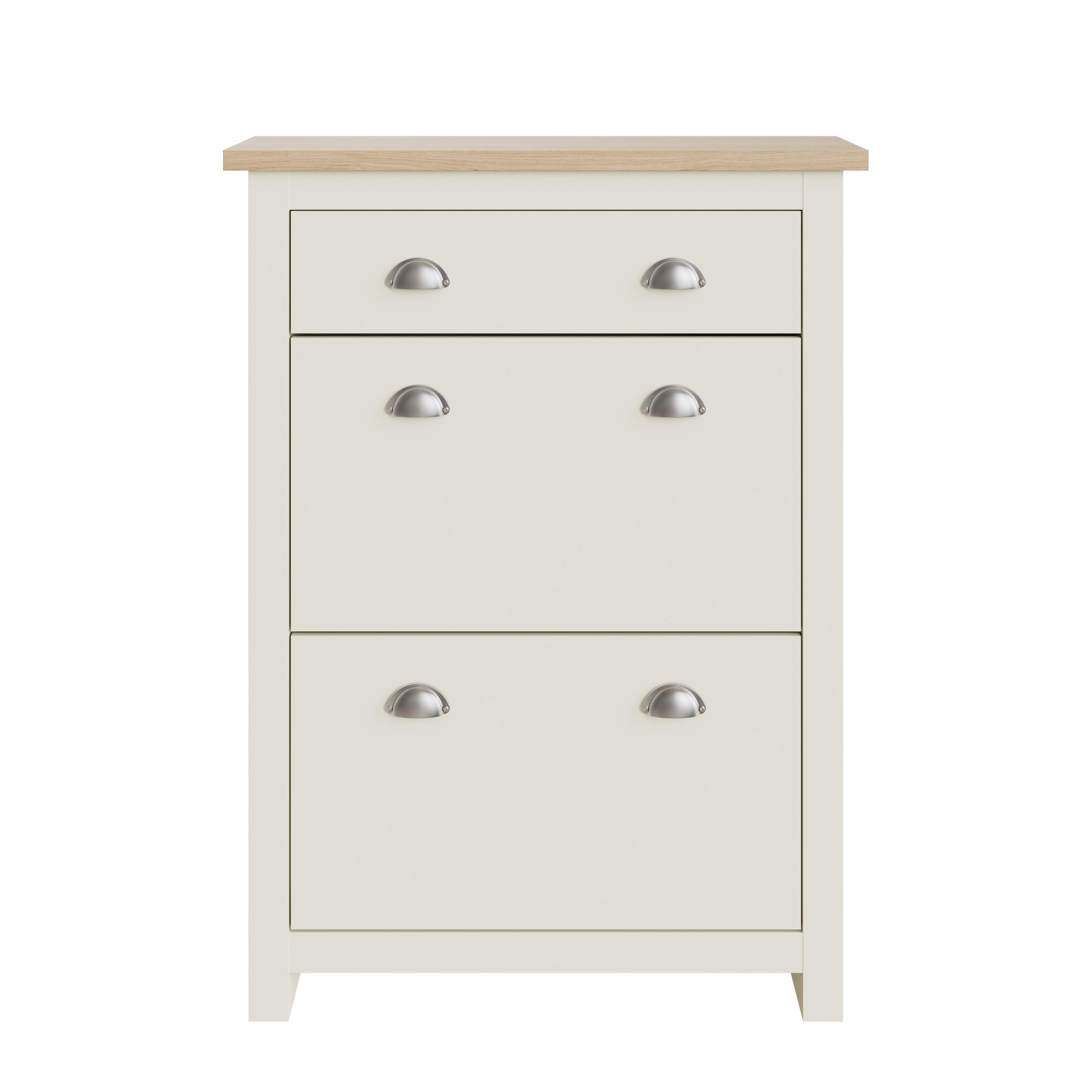 Lancaster 2Dr 1Drw Shoe Cabinet Cream – GFW