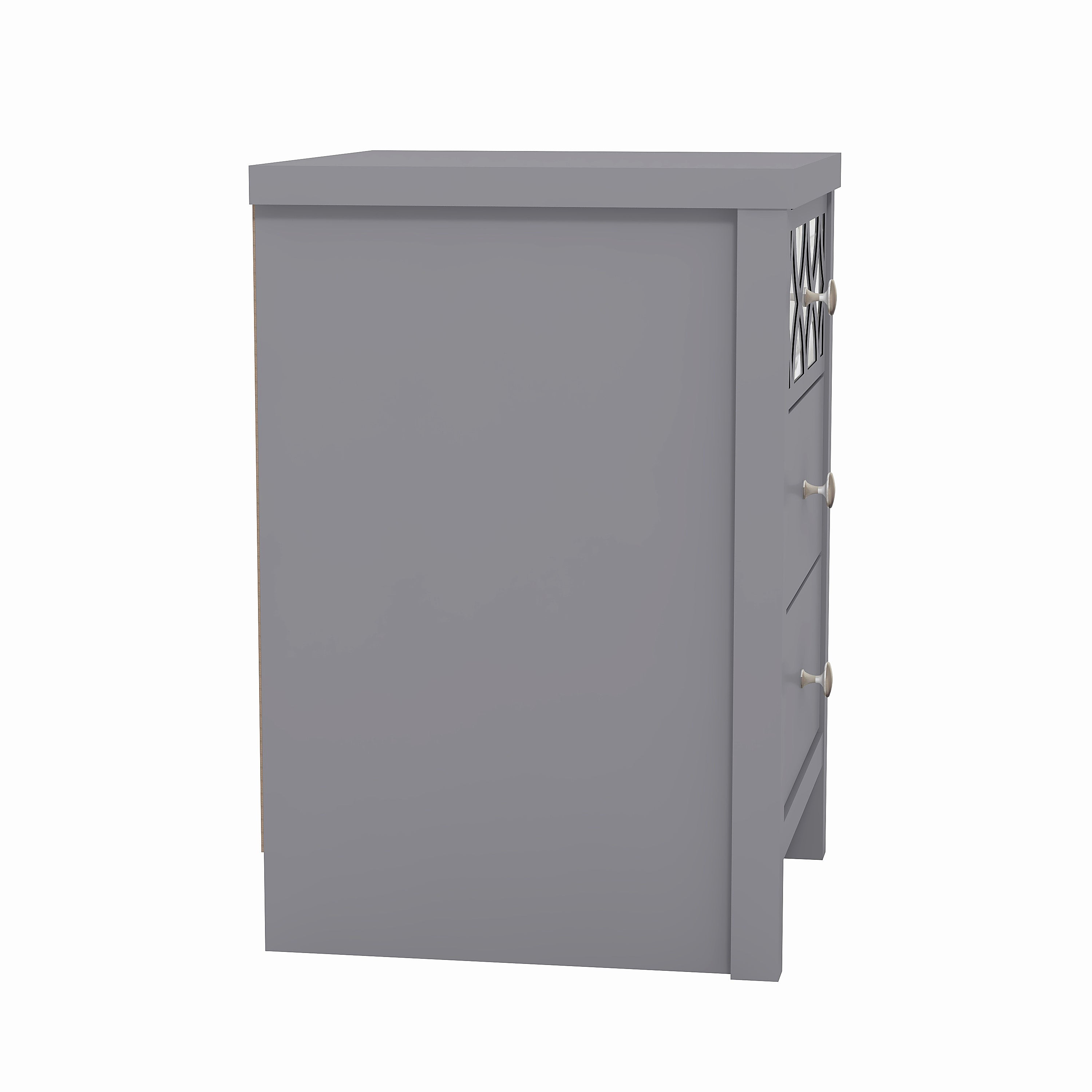 Arianna 3 Drawer Bedside Table – Cool Grey