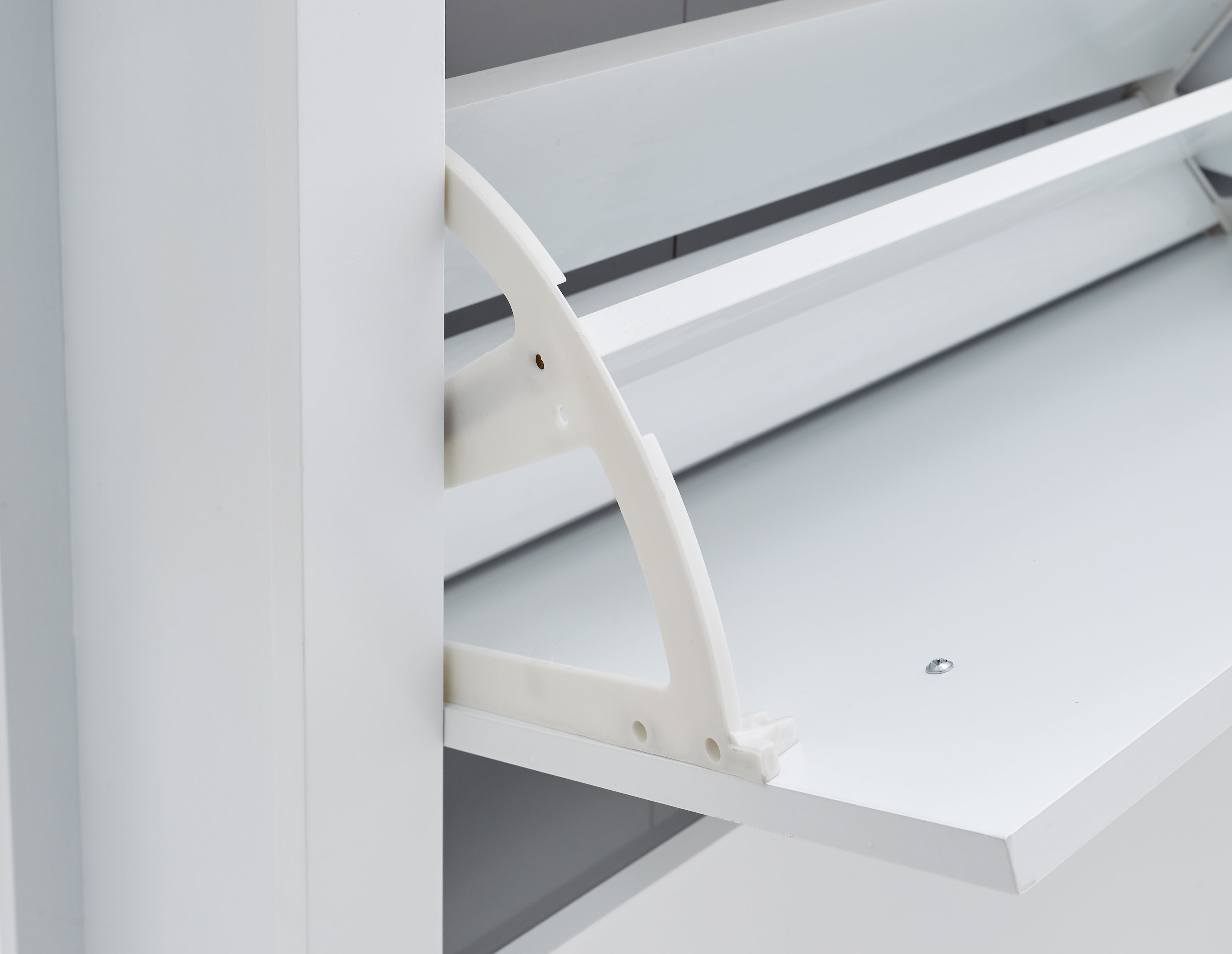 Deluxe Two Tier Shoe Cabinet – White