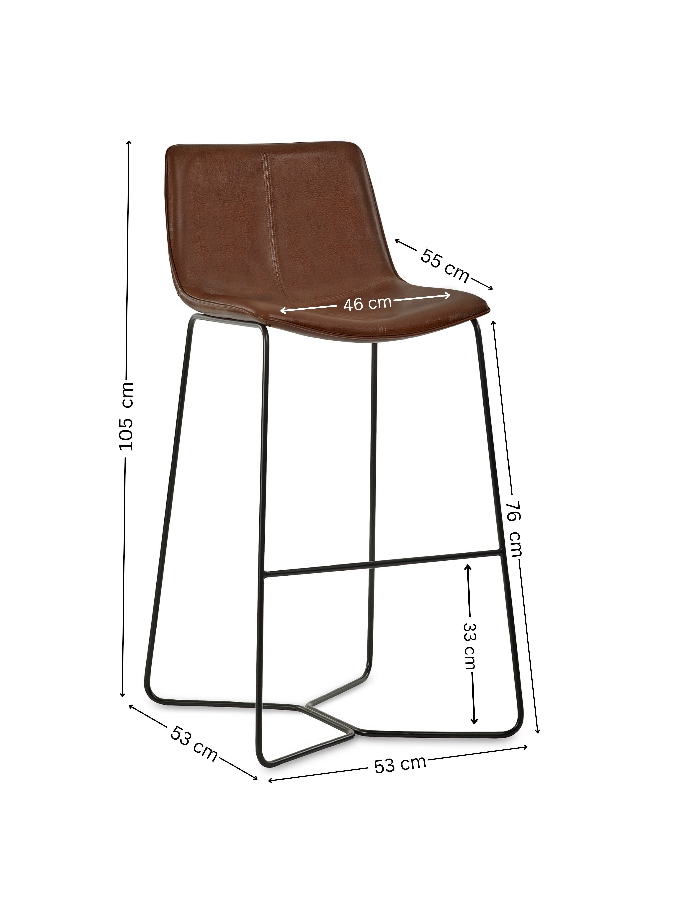 Joren Tan Brown PU Leather Bar Stools (Set of 2) – Julian Bowen, view 9