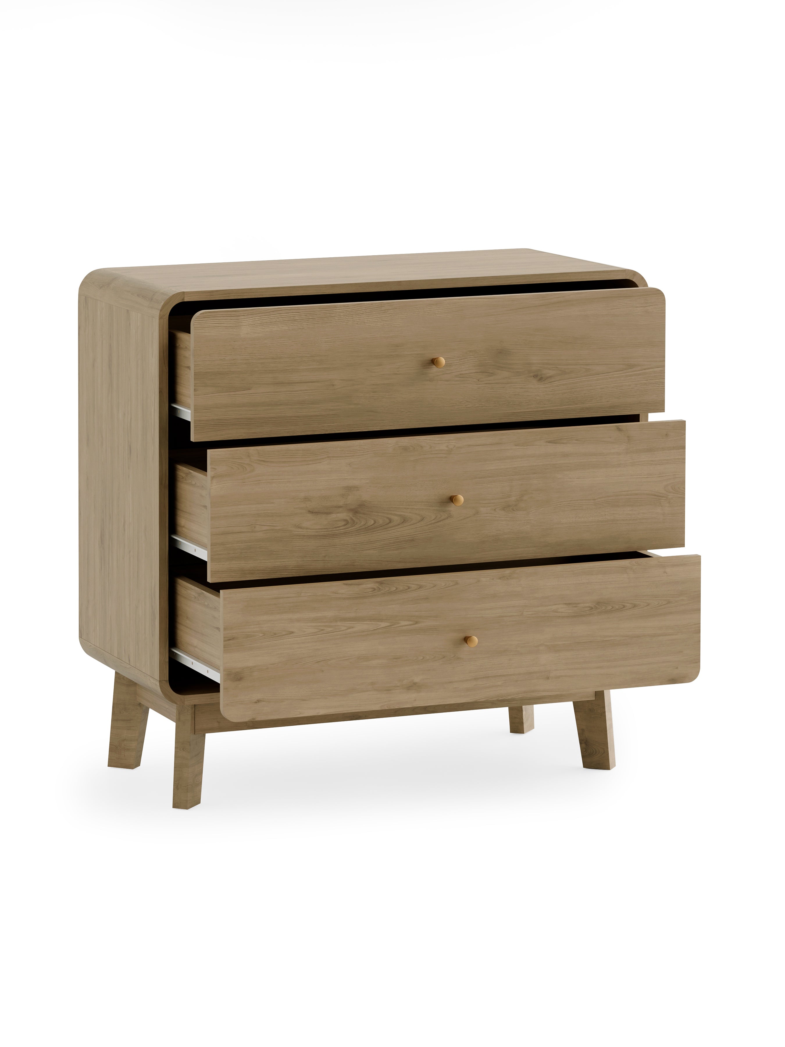 Ingrid 3 Drawer Chest Oak – Julian Bowen, view 3