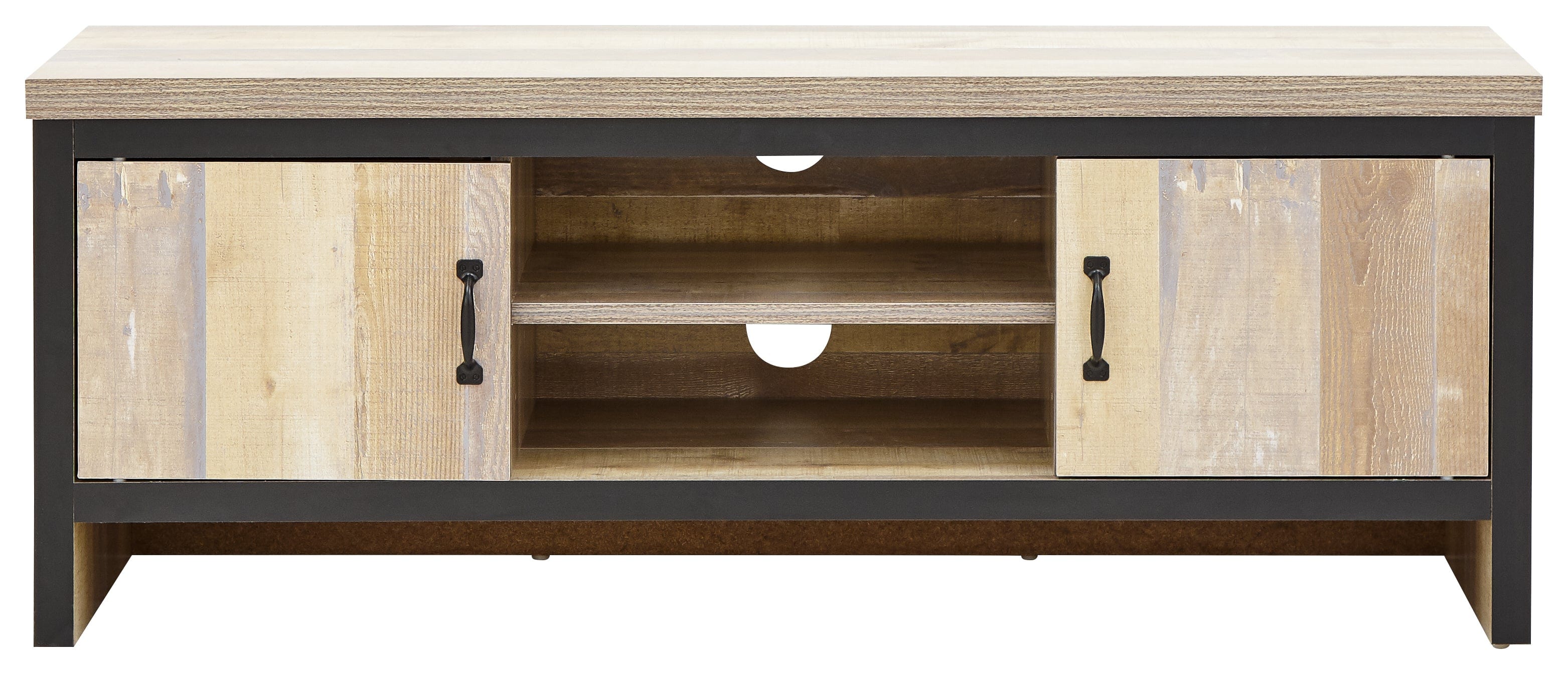 GFW TV Unit Discontinued - Boston 2 Door TV Unit Oak Bed Kings